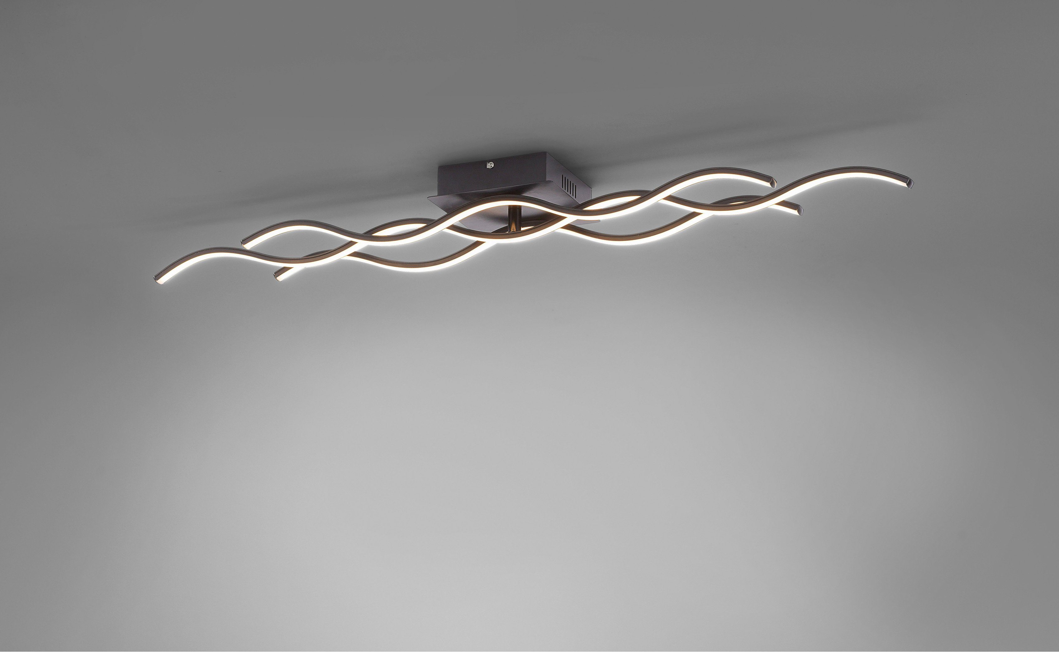 JUST LIGHT LED Deckenleuchte WAVE, LED fest integriert, Warmweiß, LED Deckenlampe