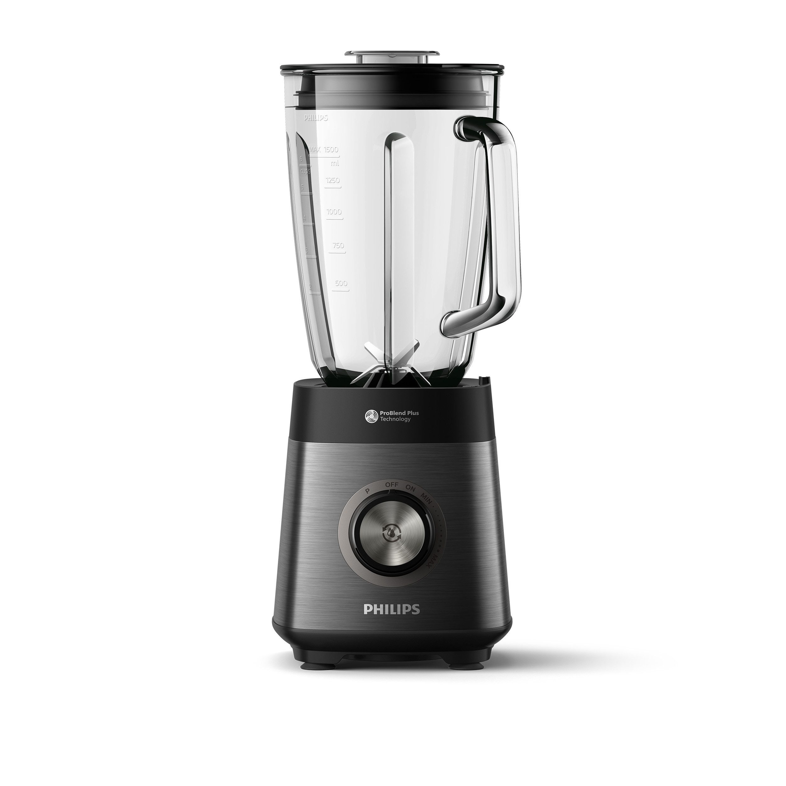 Philips Standmixer HR3040/00 5000 Series, mit ProBlend Plus-Technologie, 1200 W, 2-Liter-Behälter und automatischer Reinigung; Edelstahl/Grau