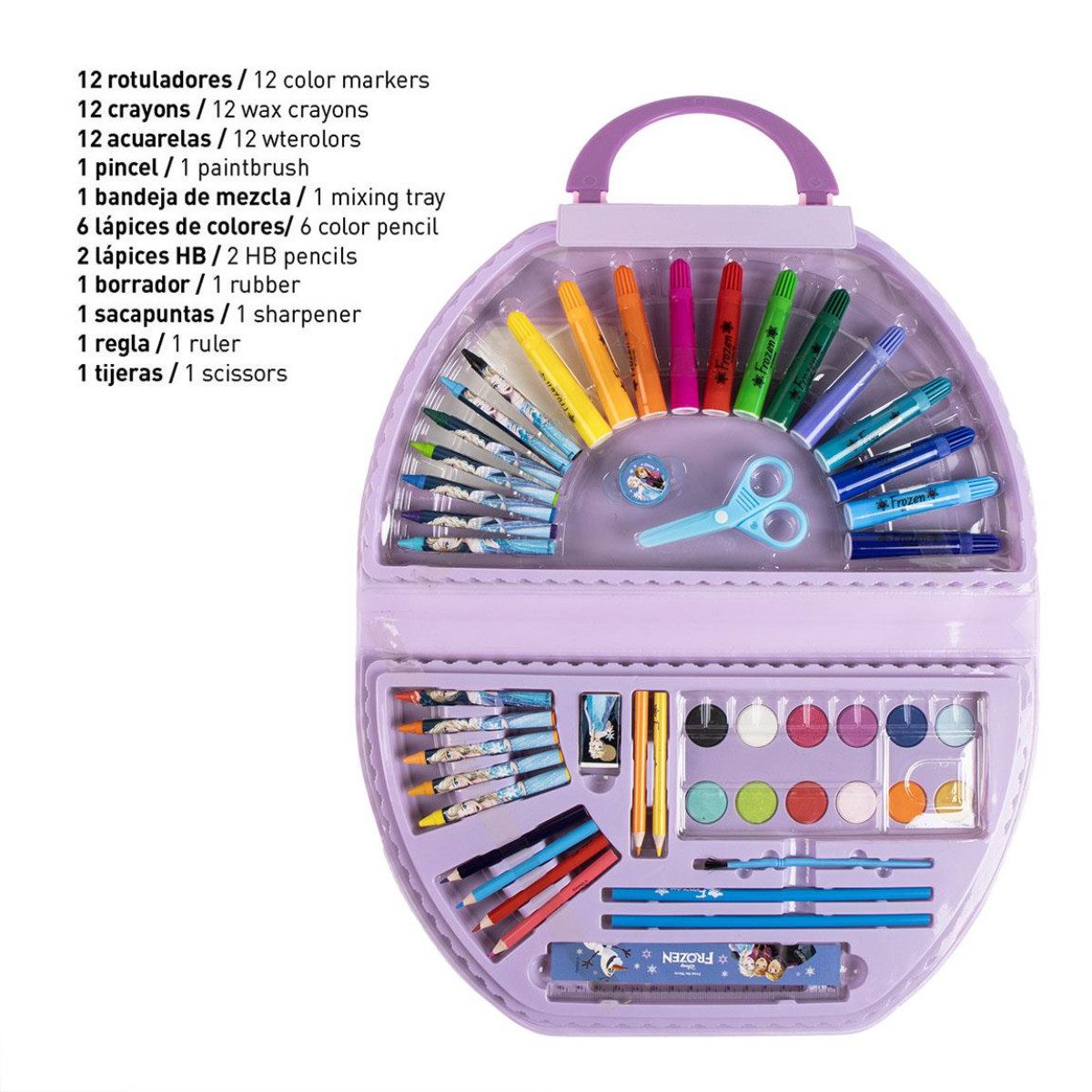 Cerda Kreativset Disney Frozen Mal- und Bastelset 50 Teile Schreibwaren für Kinder, (Mal- und Zeichen-Set, Schreibwaren-Set für Kinder)