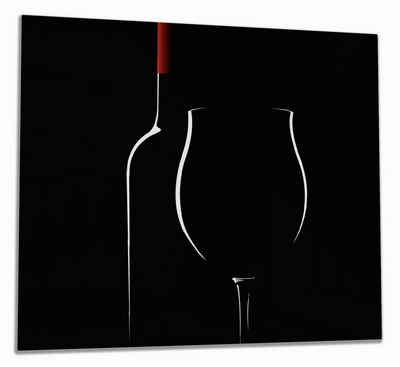 Wallario Herd-Abdeckplatte Rotwein bei Nacht, ESG-Sicherheitsglas, (Glasplatte, 1 tlg., inkl. 5mm Noppen), verschiedene Größen