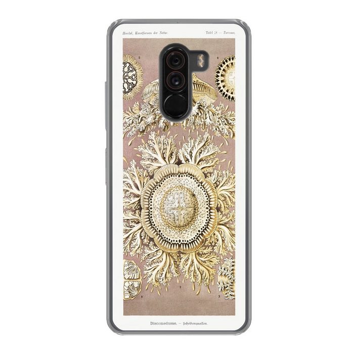 MuchoWow Handyhülle Jahrgang - Ernst Haeckel - Qualle - Kunst Phone Case Handyhülle Xiaomi Pocophone F1 Silikon Schutzhülle