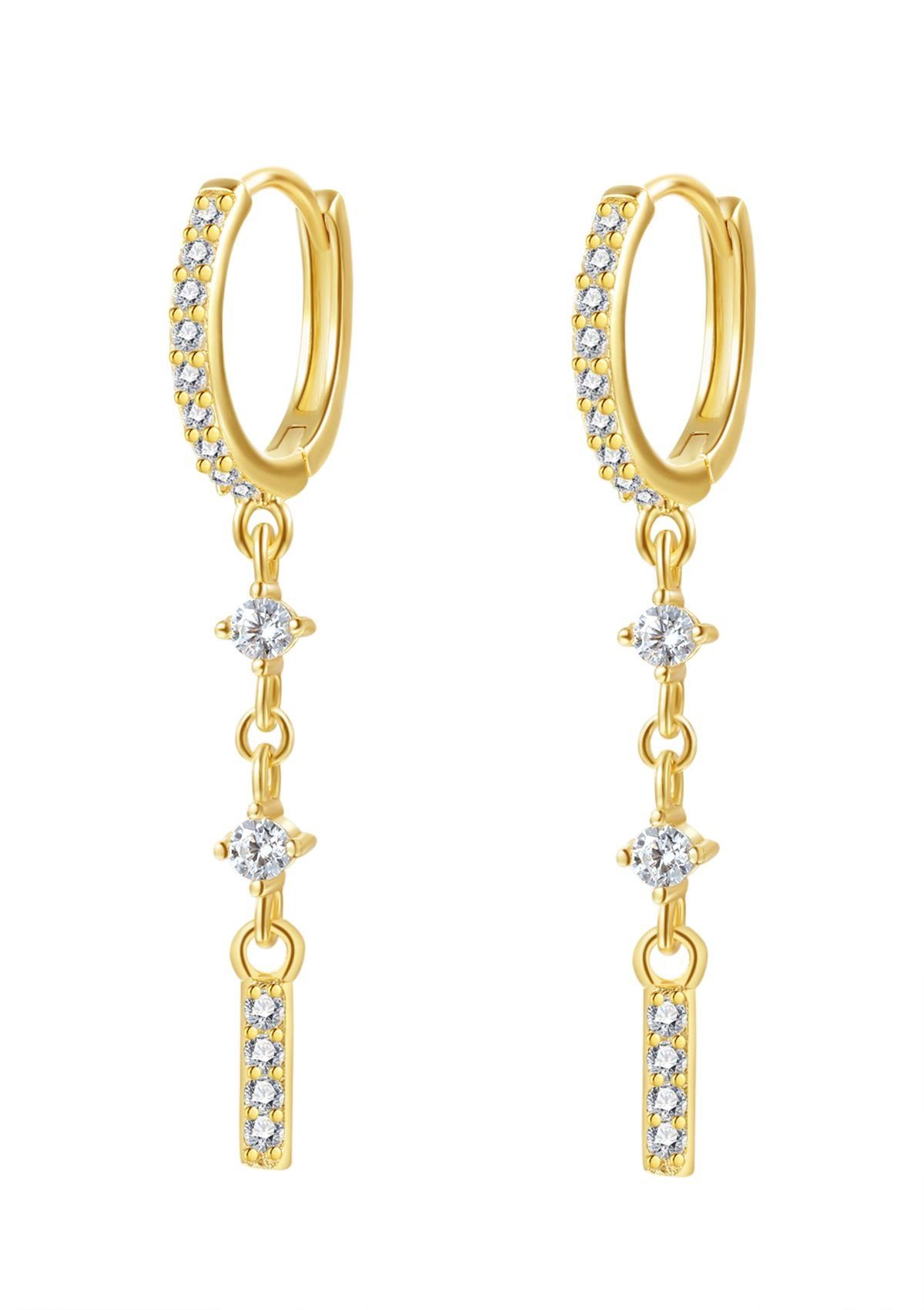 Hey Happiness Paar Ohrhänger Stab Zirkonia, Silber 925 Ohrringe, Damen Silb günstig online kaufen