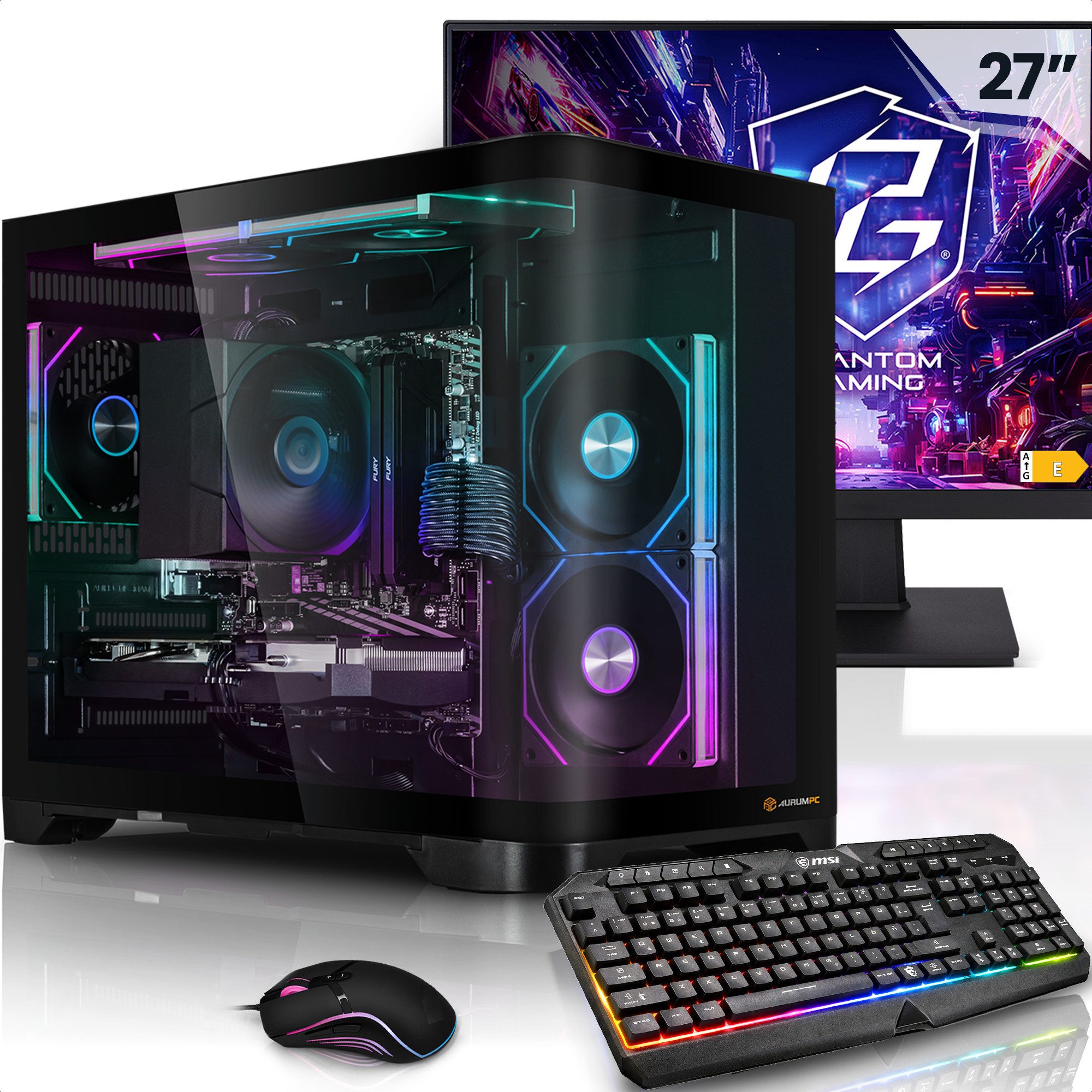 AurumPC 27"Set R5 5600 mit RTX5060 8GB und 16GB DDR4 RAM PC-Set (27 Zoll, AMD Ryzen 5 5600, GeForce RTX 5060, 16 GB RAM, 1000 GB SSD, Luftkühlung)