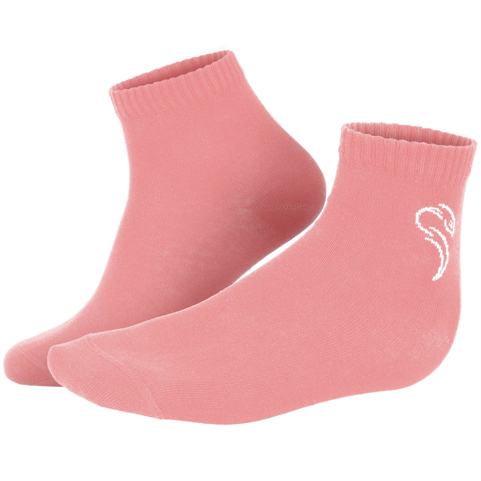 Black comfort Sneakersocken pure Quarter Snake (3-Paar) weiß-rosa-aprikot