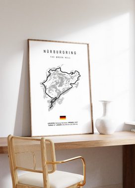 JUSTGOODMOOD Poster Premium ® Formel 1 Nürburgring Rennstrecke Poster · ohne Rahmen