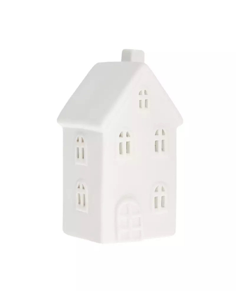 Storefactory Scandinavia Windlicht Dekorationshaus BYN Nr. 10 Keramik weiß, 8x6x16 cm