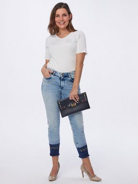 Sarah Kern Skinny-fit-Jeans Ankle-Jeans koerpernah (Set, 2-teilig) mit Tasche