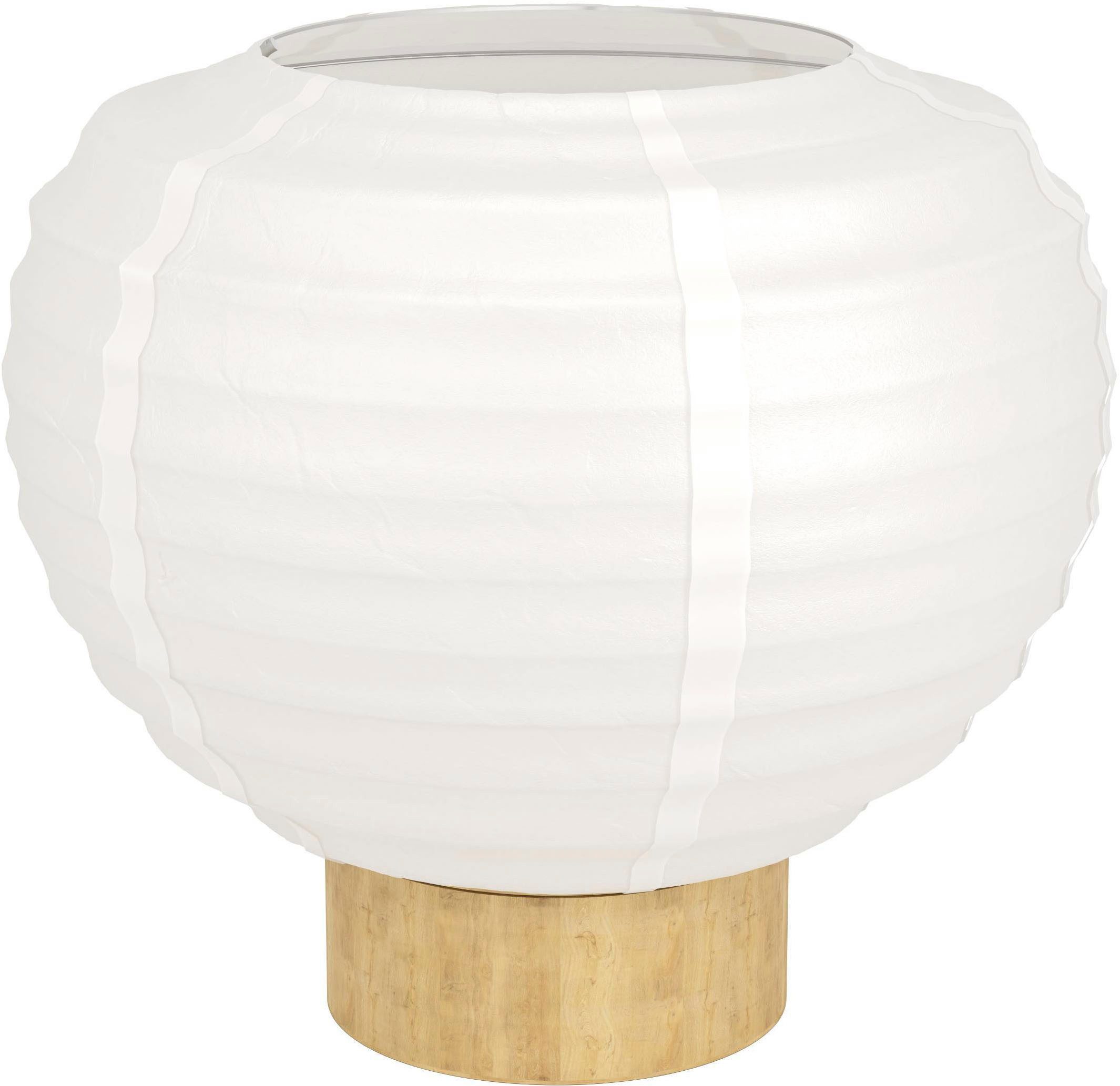 EGLO Tischleuchte Summerhill Nachttischlampe, 1fach, Japan-Stil, Holz, Papi günstig online kaufen
