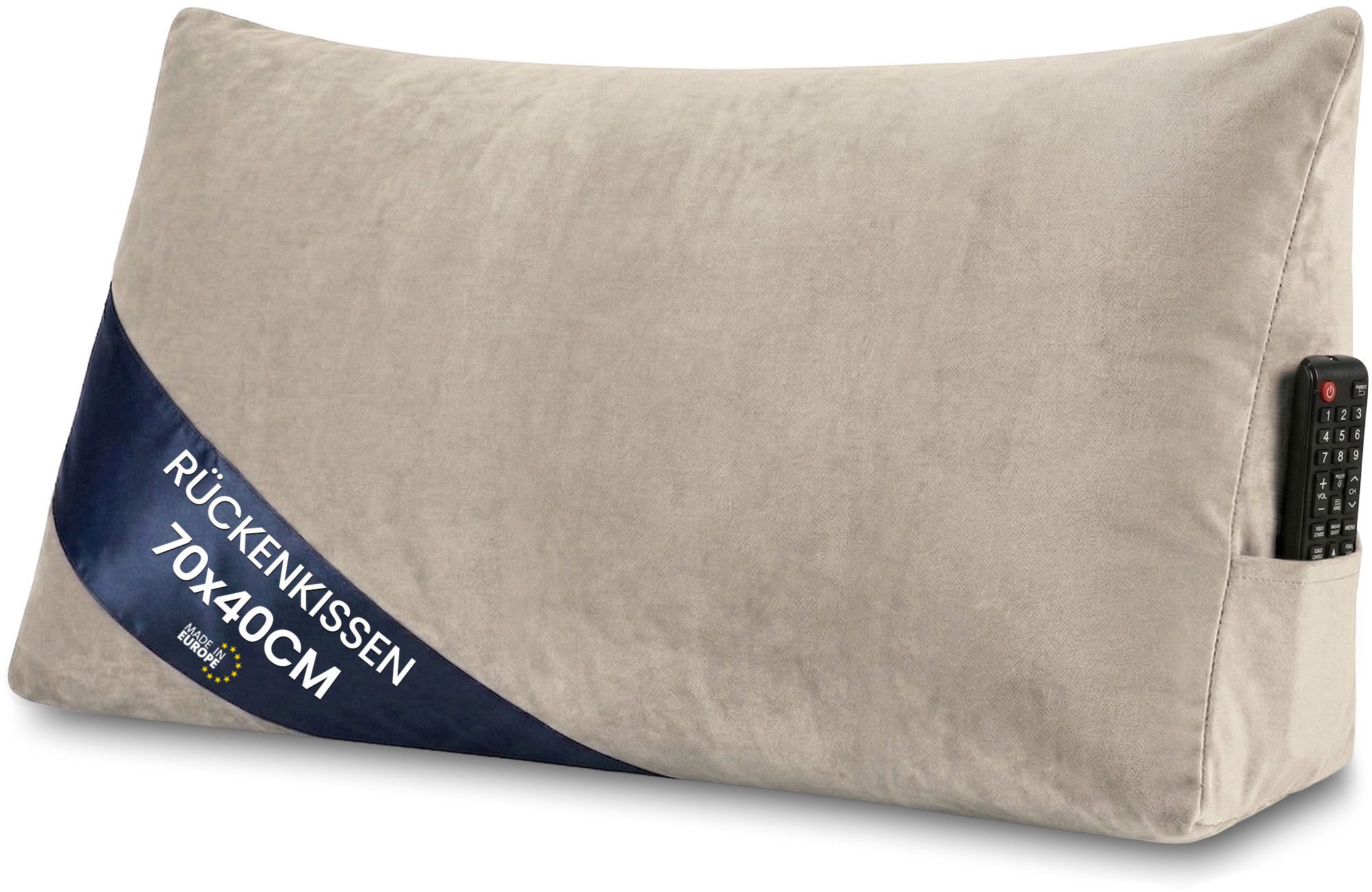 Amazinggirl Rückenkissen Keilkissen Cord Kissen 70x40 cm - Lesekissen für Bett Sofa und Couch