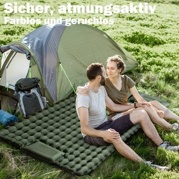 CALIYO Isomatte Doppel Isomatte Camping Isomatte für 2 Personen Ultraleicht Outdoor, Schlafmatte mit Fußpresse Pumpe, mit Kissen für Reisen, Wandern