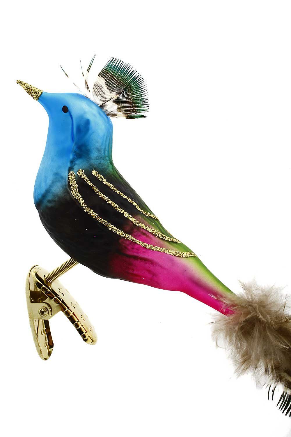 - mundgeblasen Christbaumschmuck Inge-Glas® Bird handdekoriert Dekohänger - Manufaktur Gefiederte Freunde, Funky Hamburger Weihnachtskontor -