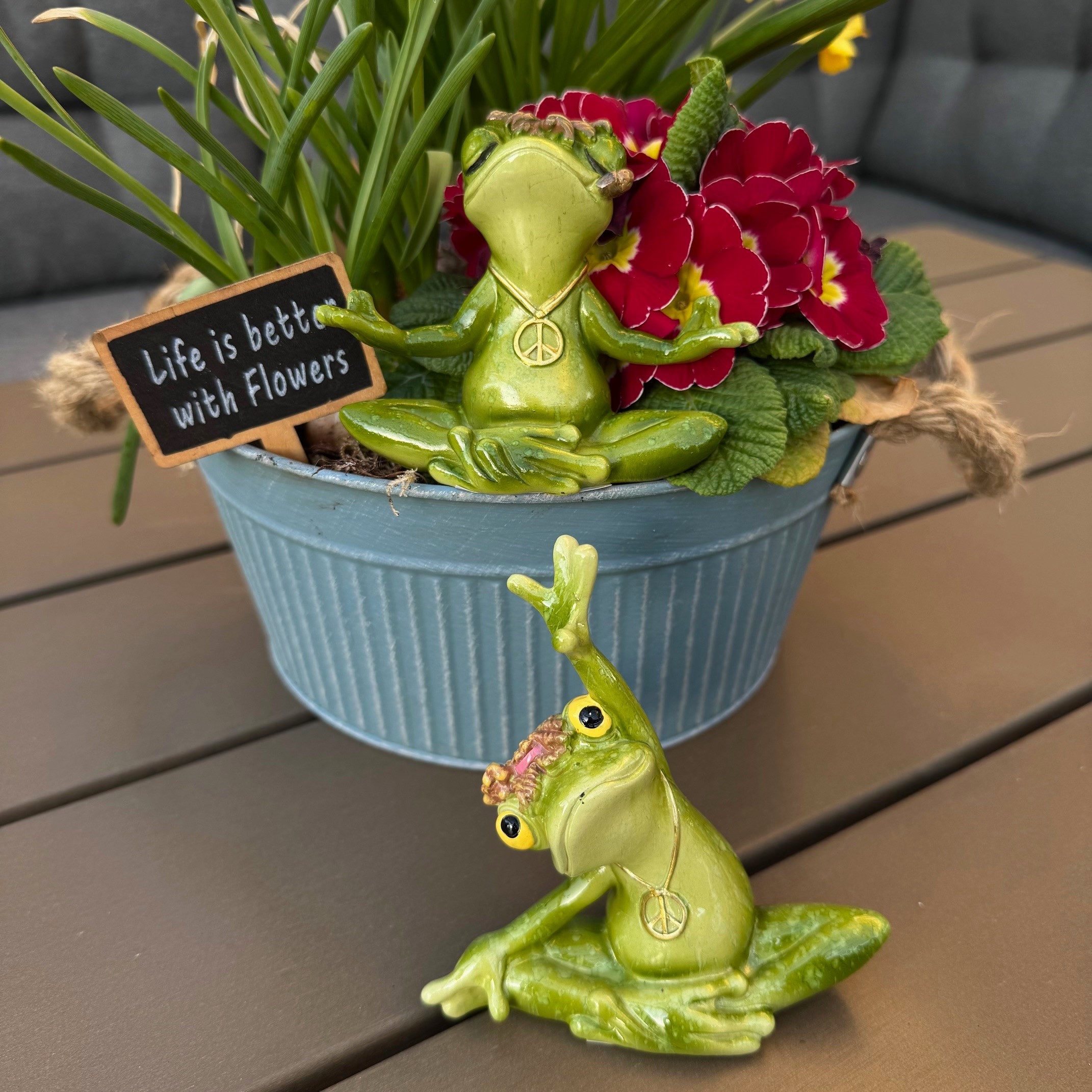 Online-Fuchs Gartenfigur - Deko Figuren Set YOGA Frosch für Garten, Heim od günstig online kaufen