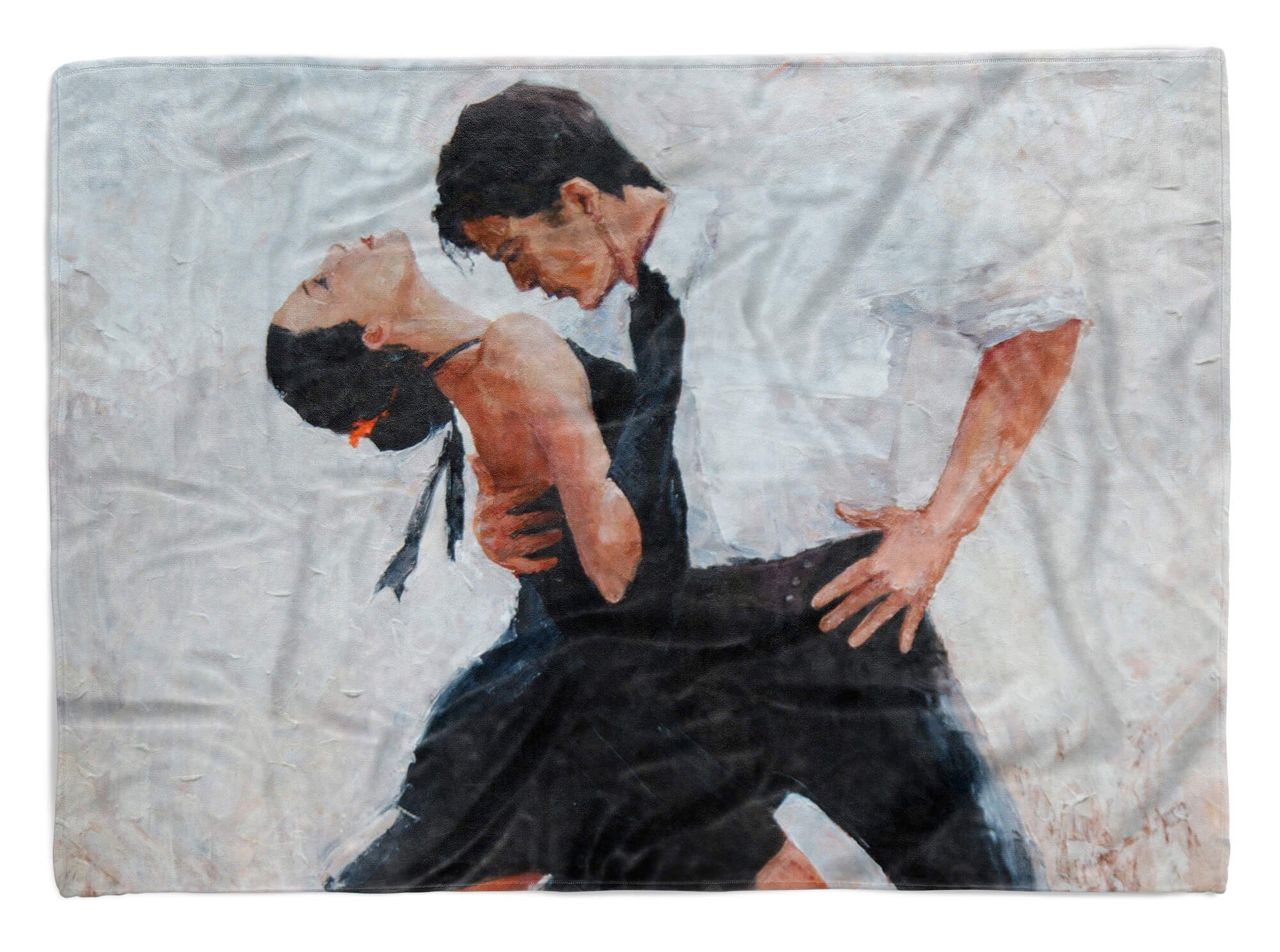 Sinus Art Handtücher Handtuch Strandhandtuch Saunatuch Kuscheldecke mit Fotomotiv Tanzpaar Tango Lei, Baumwolle-Polyester-Mix (1-St), Handtuch