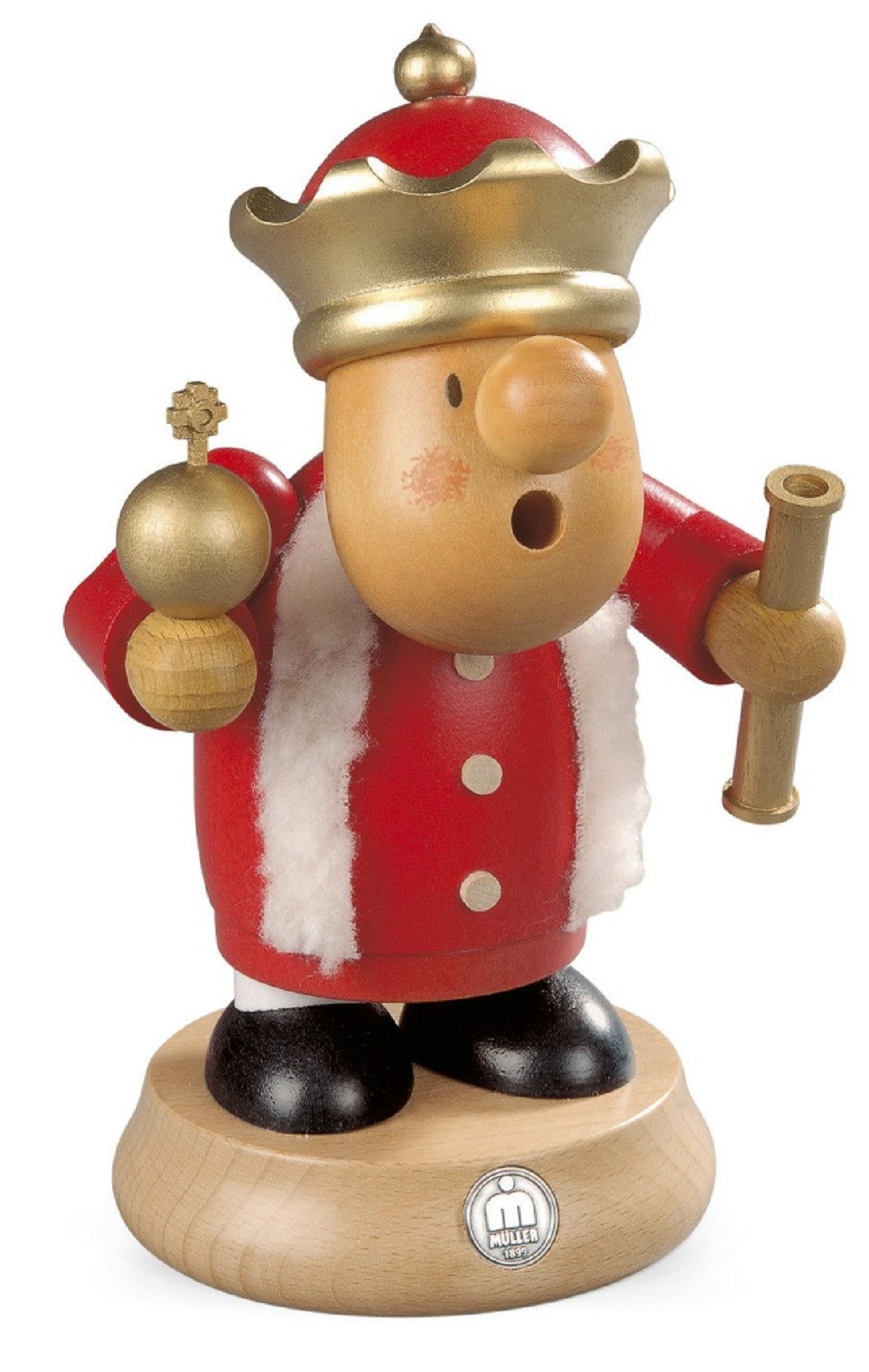 Müller Kleinkunst GmbH Seiffen Lichterbogen Müller Räuchermann Müllerchen König, Handarbeit aus dem Erzgebirge