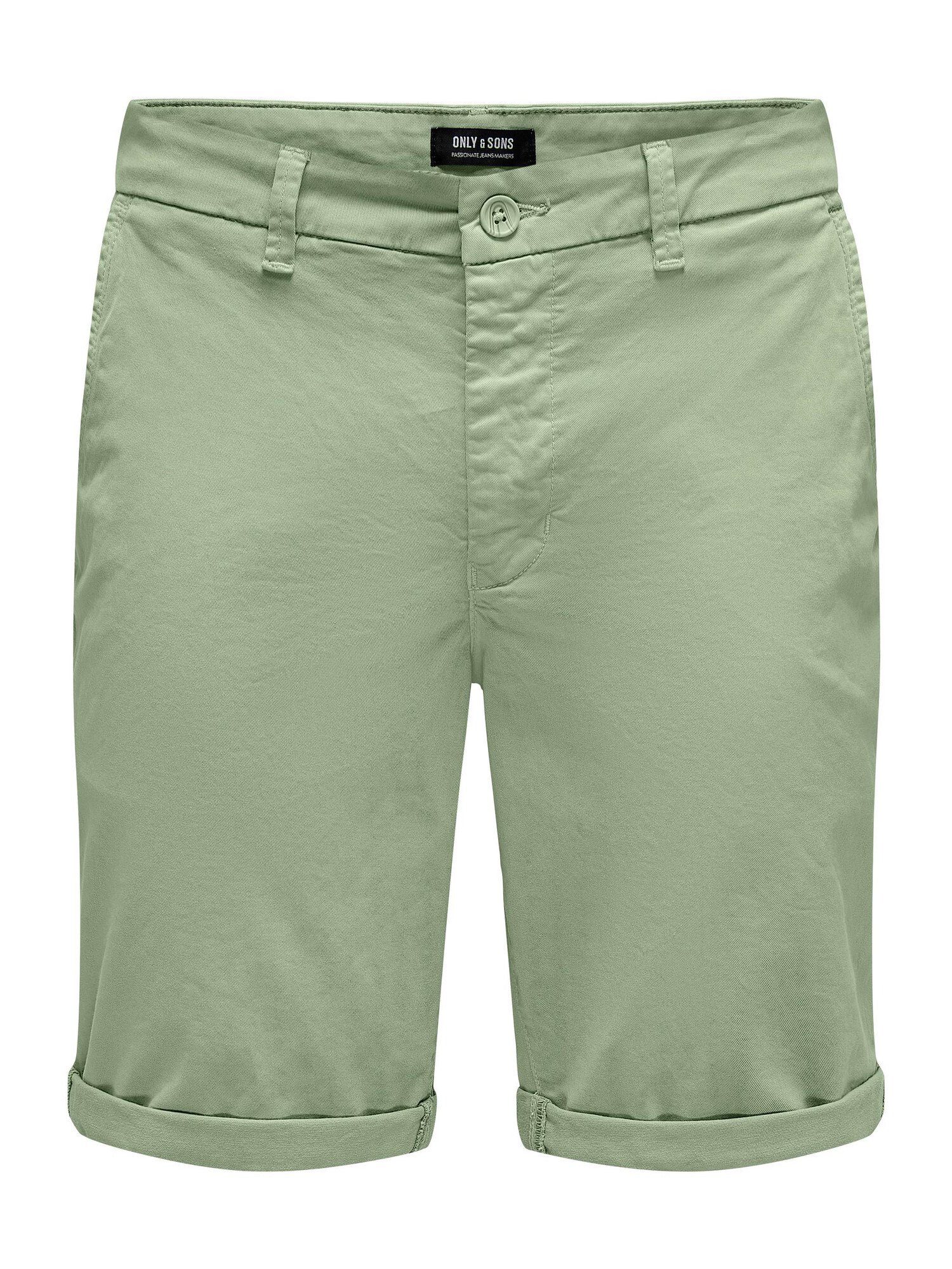 Chinoshorts Twill grün ONLY Short Peter Shorts mit Unifarbene SONS & Reg