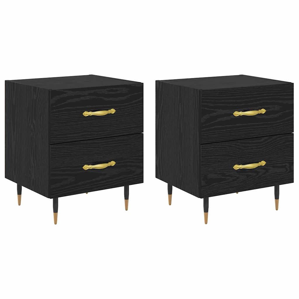 vidaXL Nachttisch Nachttisch 2 pcs Schwarze günstig online kaufen