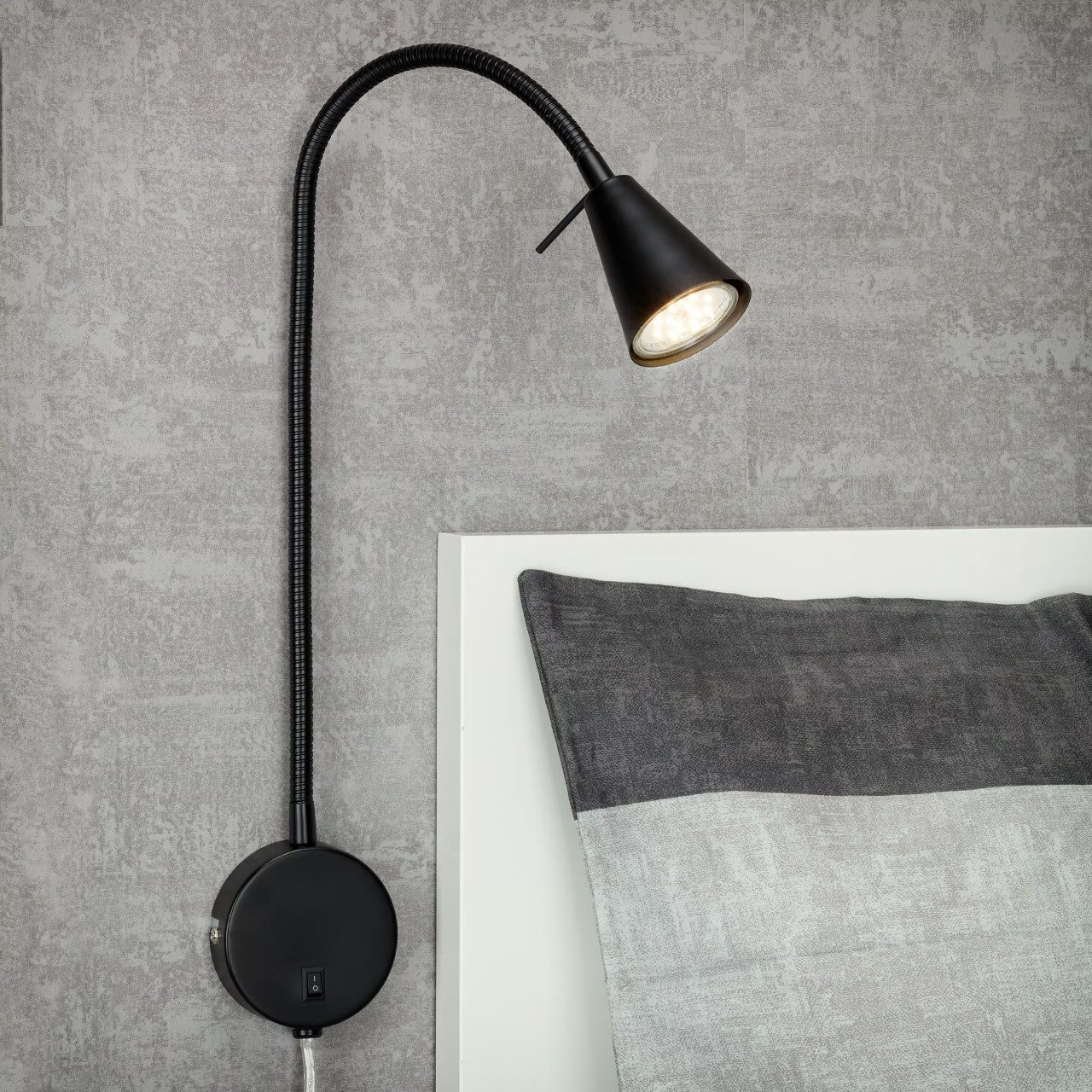 Briloner Leuchten Wandleuchte Briloner LED Wandleuchte Tusa schwarz 5W, warmweiß, Inkl. Leuchtmittel, Nicht dimmbar ohne Bewegungsmelder