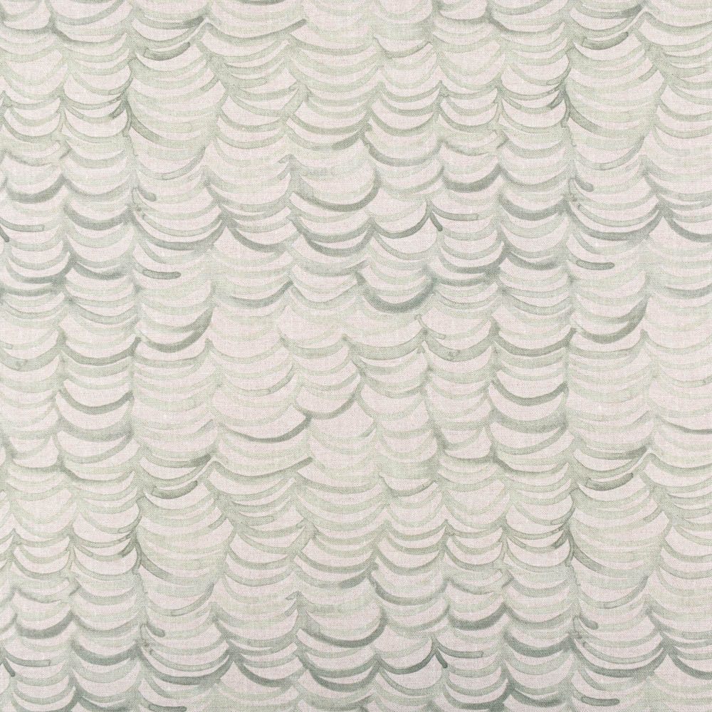 SCHÖNER LEBEN. Stoff Baumwollstoff Dekostoff Digital Leinenlook Wellen natur grün1,40m br, Digitaldruck