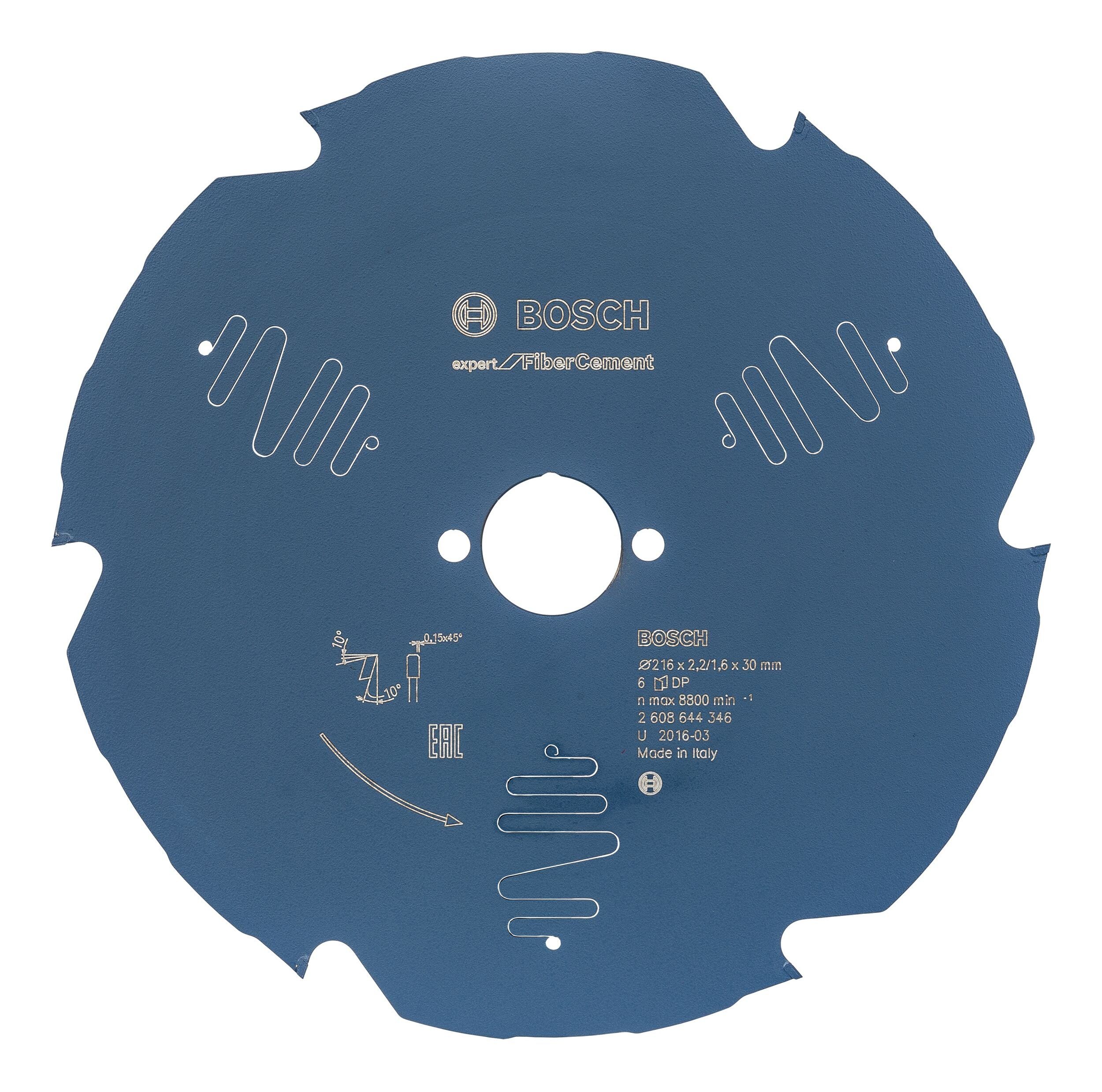 6Z, BOSCH x mm Cement Fibre 30 Kreissägeblatt For Expert - x 2,2 216