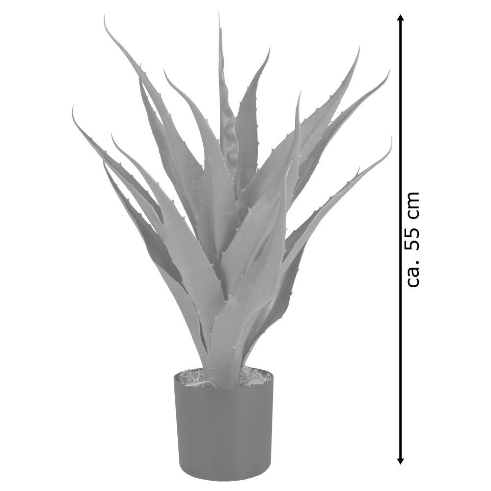Kunstpflanze Aloe Vera Plastikpflanze 55 Künstliche Kunstpflanze cm Decovego Decovego, Pflanze