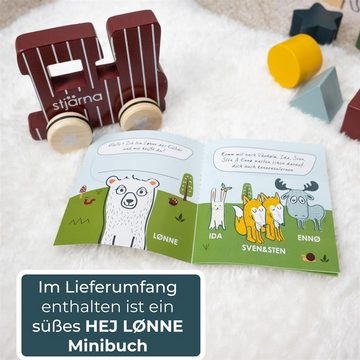 Hej Lønne Greifspielzeug Greifling Baby Spielzeug, Spielzeug aus Holz zum Greifen, Schieben und Spielen
