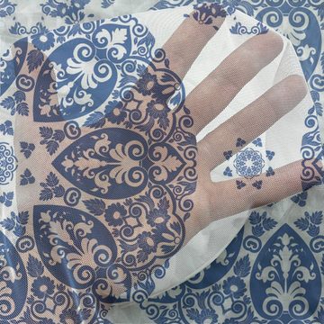 Gardine schiere Drapierung für Hochzeit Party 2 Panels, Abakuhaus, Paisley Vintage Französisch Blau
