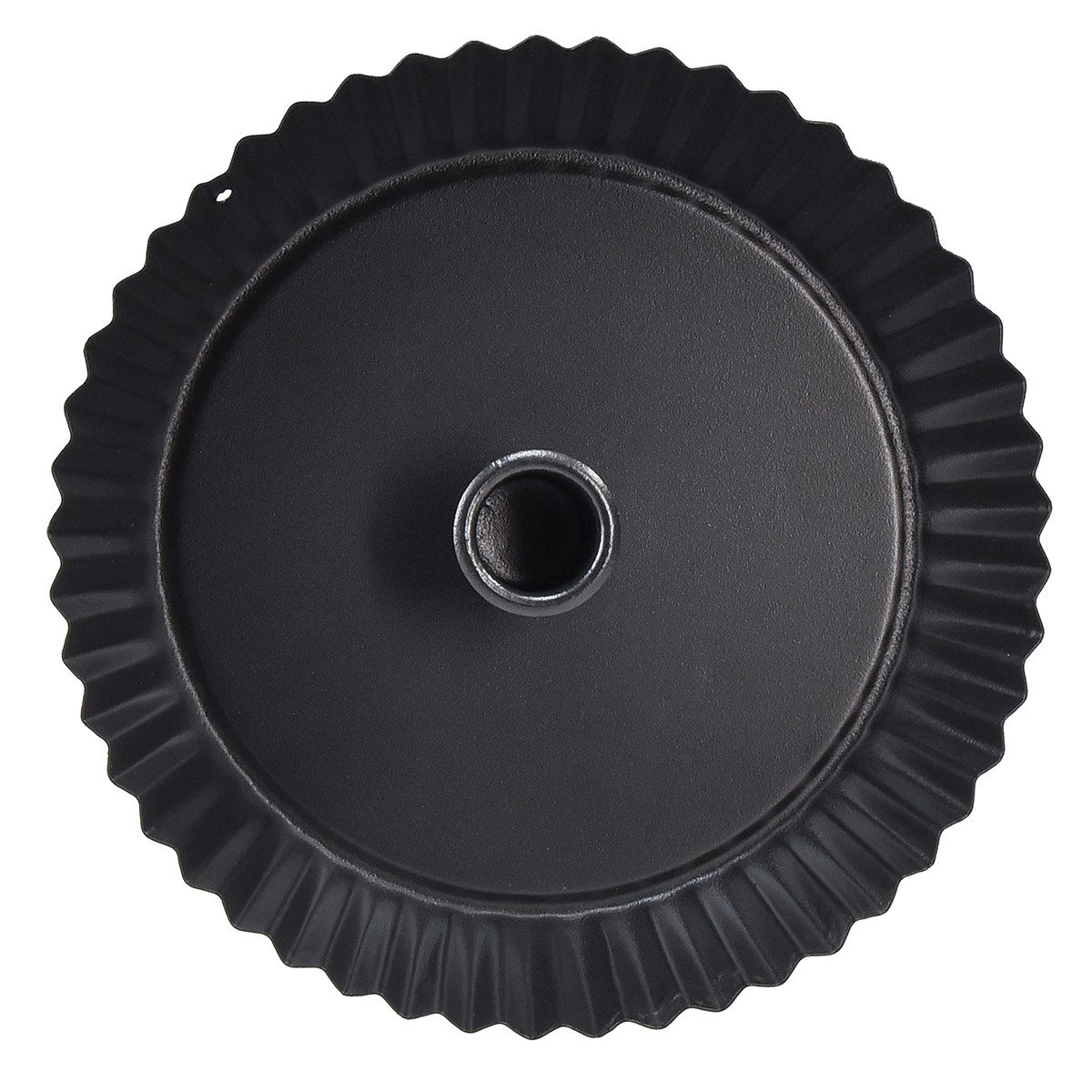 Florists Products Kerzenhalter Schwarzer Metall-Kerzenhalter Kuchenform Ø18cm Set 2 Stück