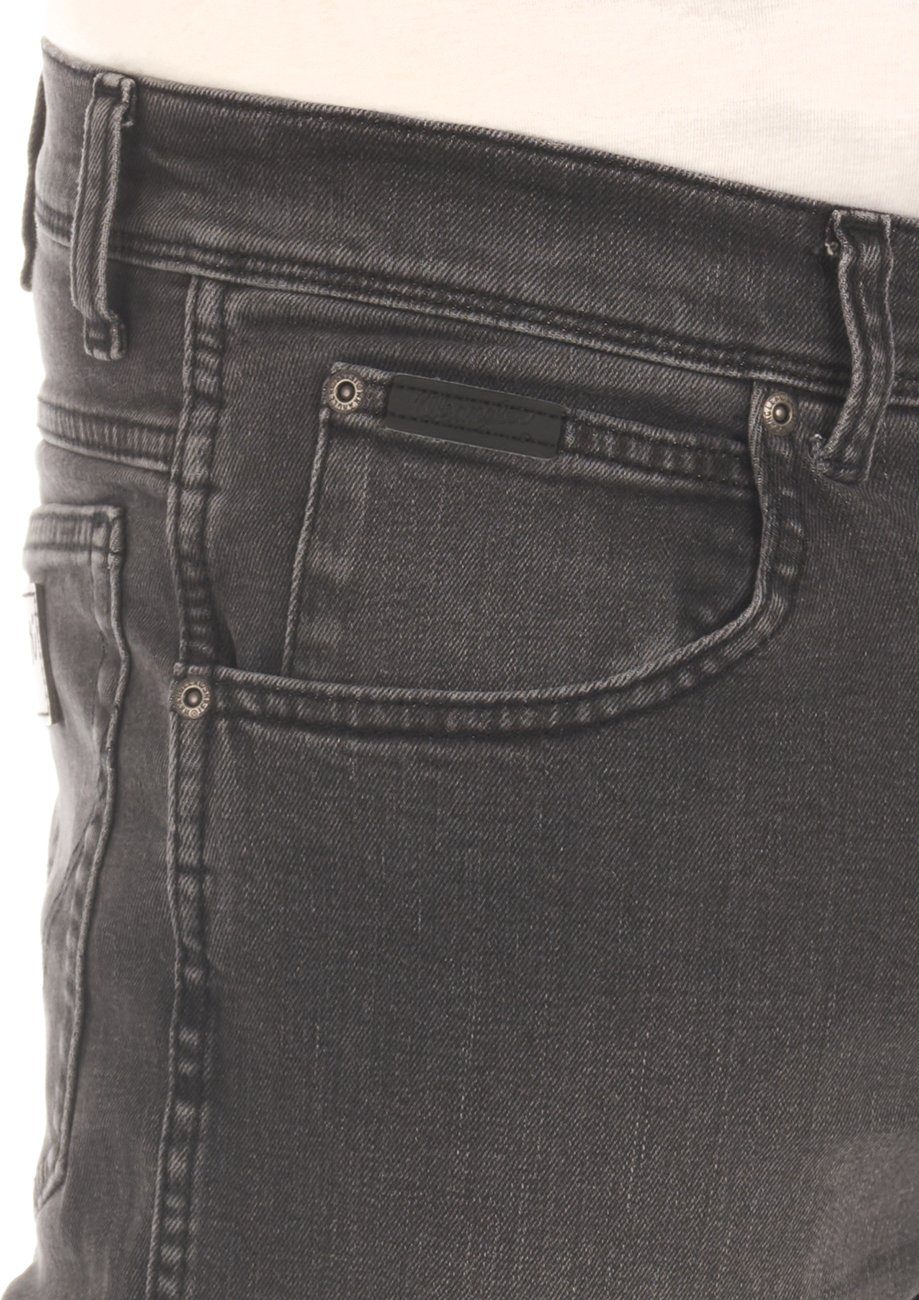 (WSS1HT24G) Jeanshose Straight-Jeans Fit Super Wrangler Denim Stretch Regular Stretch Herren Hose Grey mit Texas