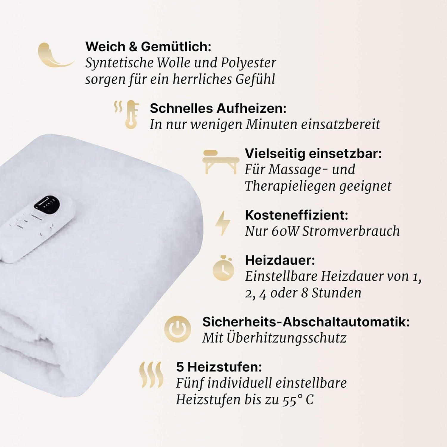ZEN MASSAGE WARE Wärmekissen Wärmedecke für Behandlungsliegen, (1-tlg)