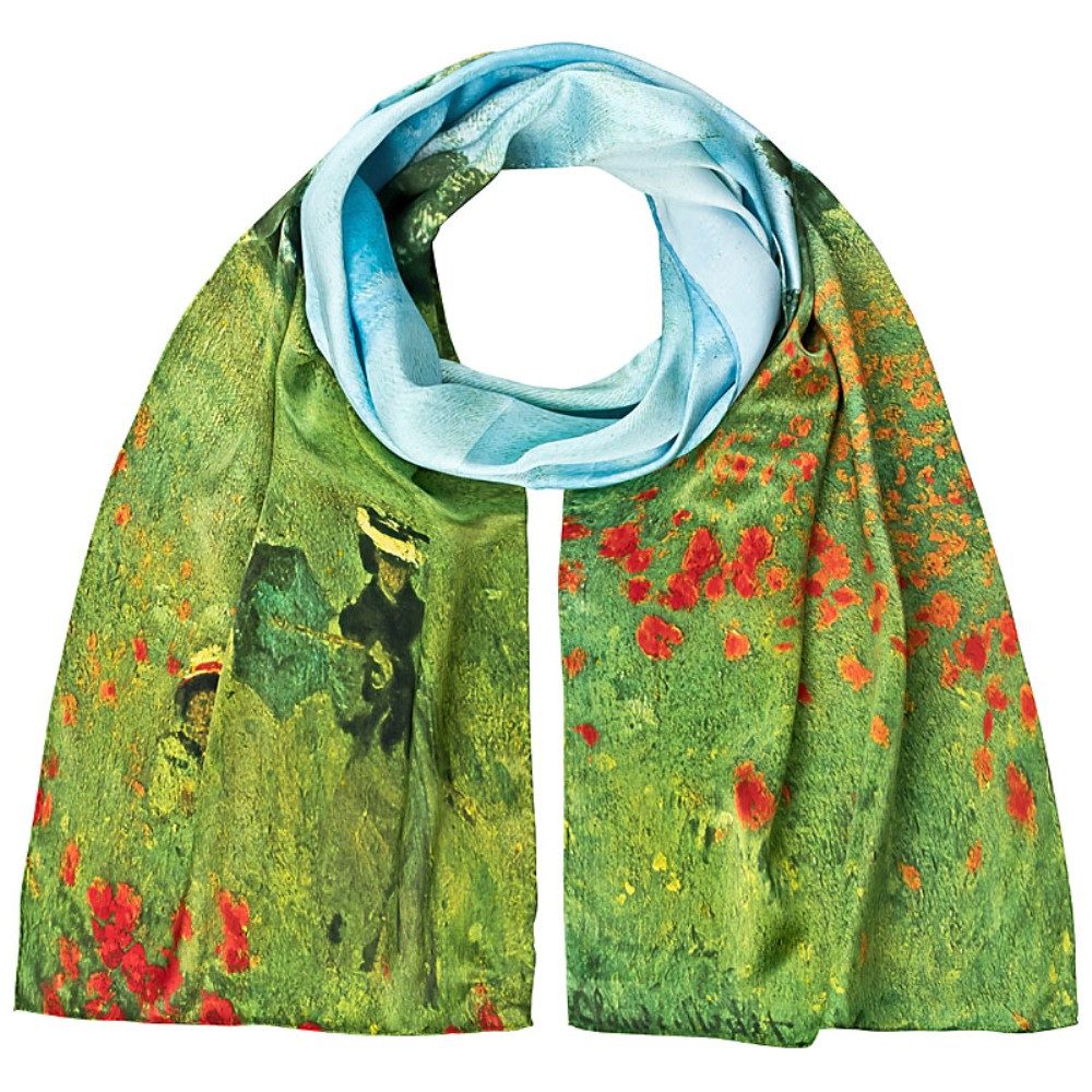 von Lilienfeld Seidenschal Schal Claude Monet Mohnblumenfeld Kunst Maße 172 x 42 cm, Motivdruck