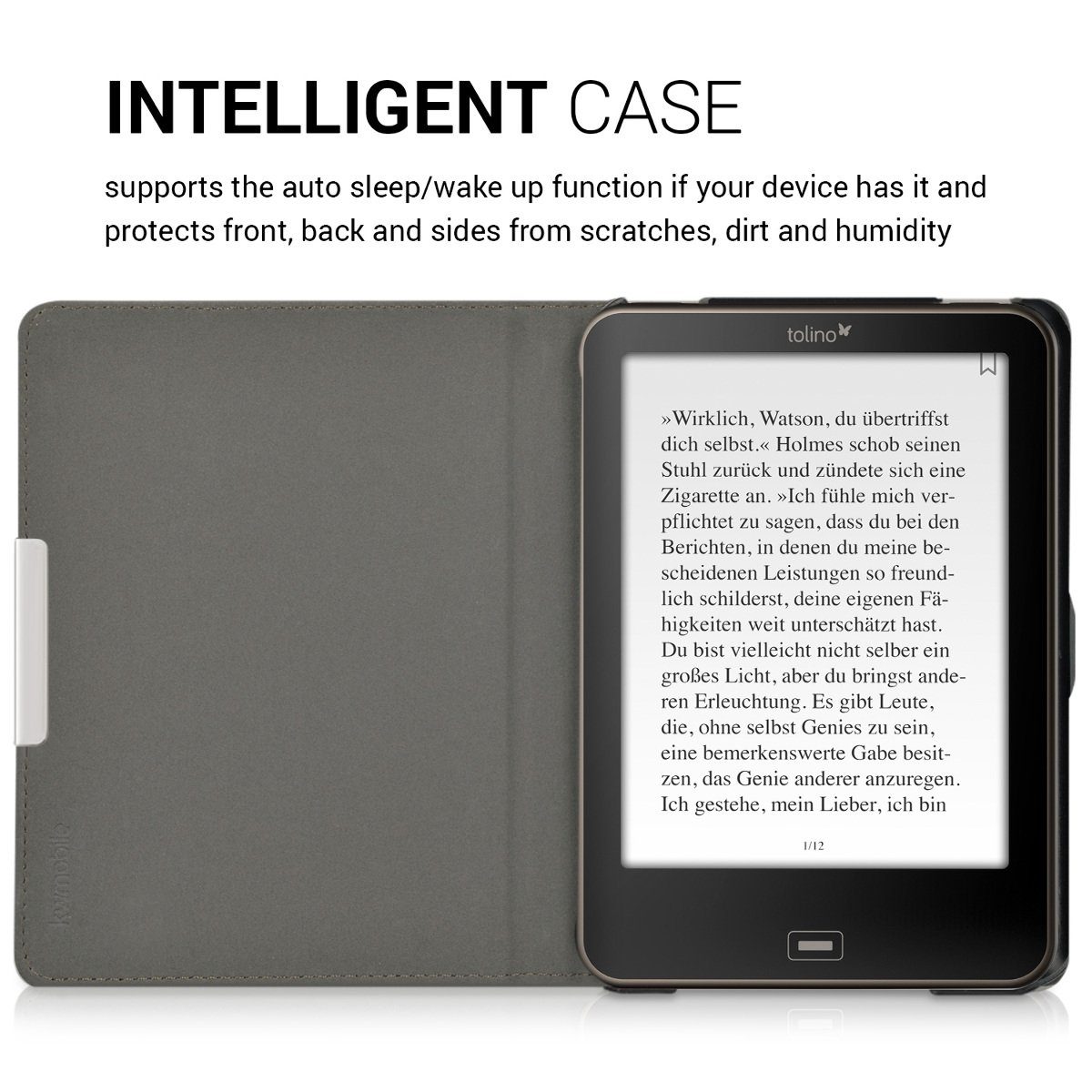 kwmobile E-Reader-Hülle Klapphülle für Tolino Vision 1 / 2 / 3 / 4 HD, Hülle eReader – Bild 4 von 5