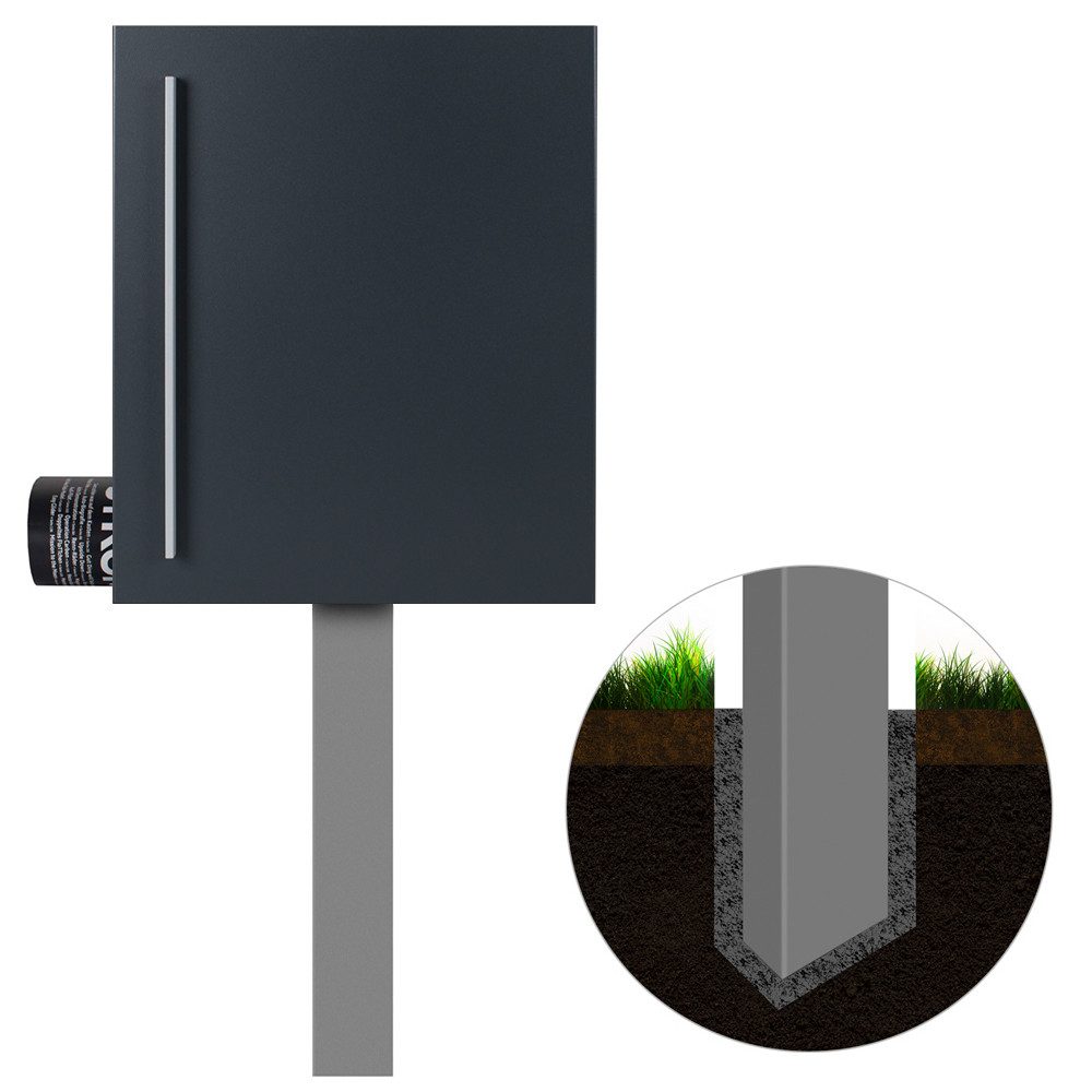 Thumbnail - MOCAVI Standbriefkasten Standbriefkasten mit Zeitungsfach anthrazit (RAL 7016) SBox 110R-b
