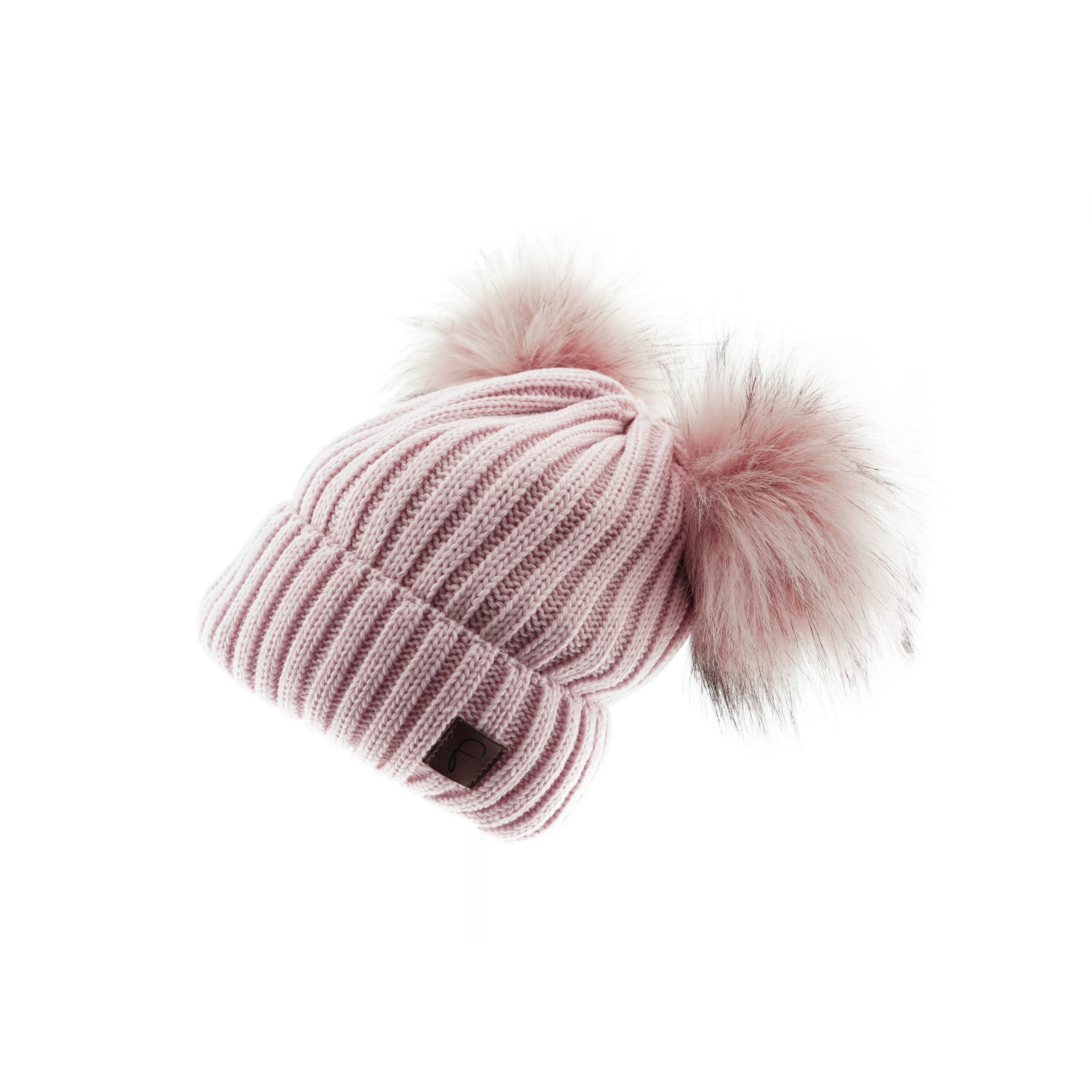 Faera Bommelmütze Wintermütze mit Doppel-Bommel mit Innenfutter ideal für K günstig online kaufen