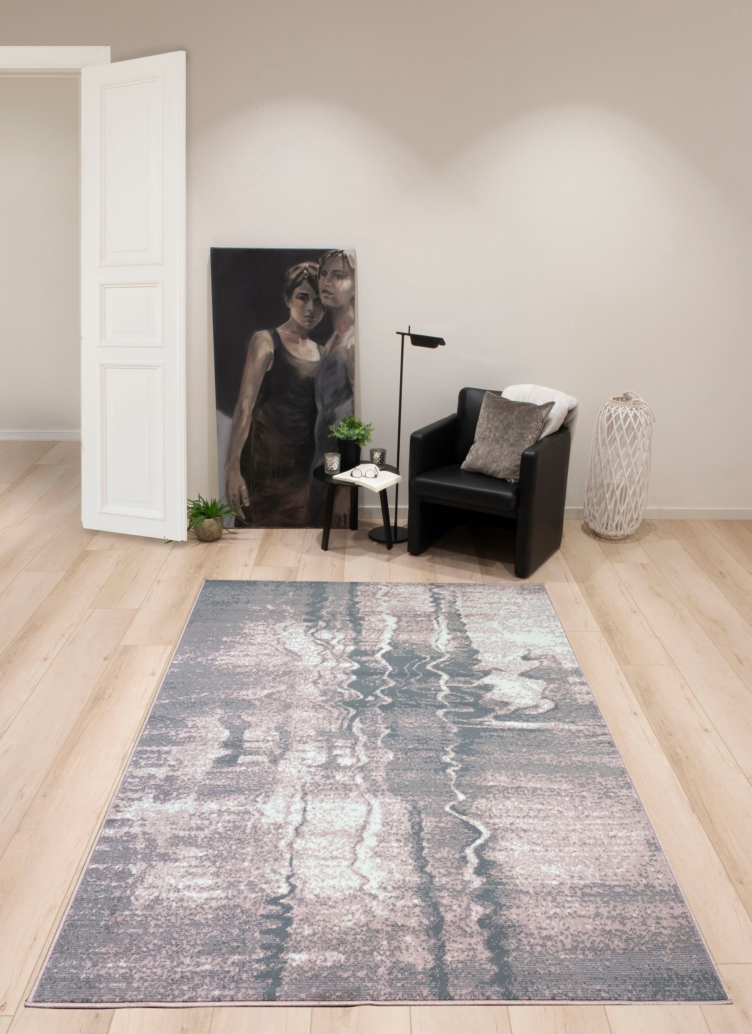 Teppich Izabelle, im Höhe: 7 Vintage-Design my home, rechteckig, modernes Design, rosé mm, Kurzflor-Teppich