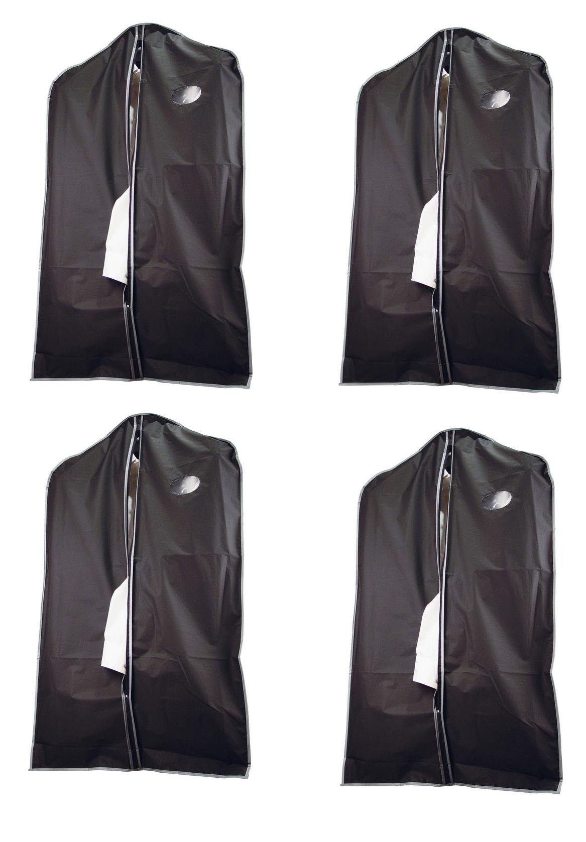 Livepac Office Kleidersack 4x Kleiderschutzhülle / mit Sichtfenster und Reißverschluss / Farbe: s