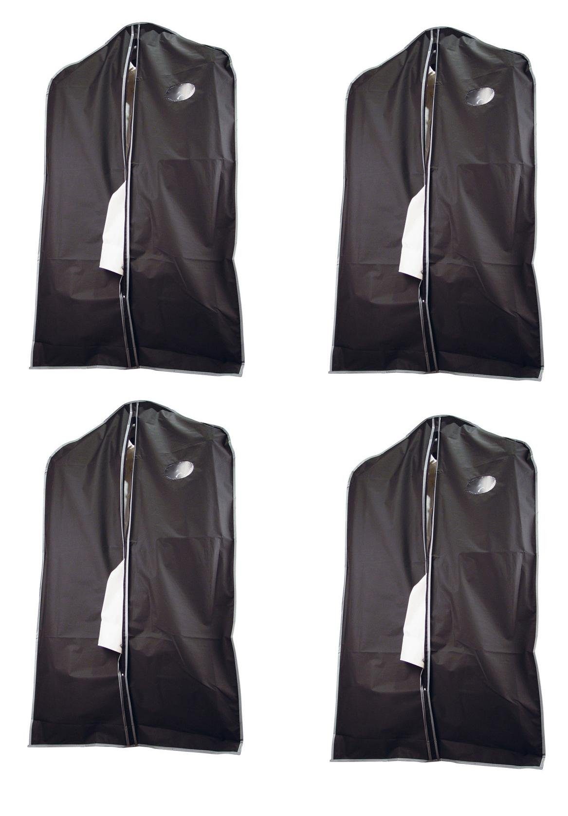 Macma Kleidersack 4x Kleiderschutzhülle / mit Sichtfenster und Reißverschluss / Farbe: s