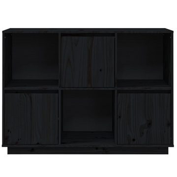 vidaXL Sideboard Sideboard Schwarz 110,5x35x80 cm Massivholz Kiefer (1 St)