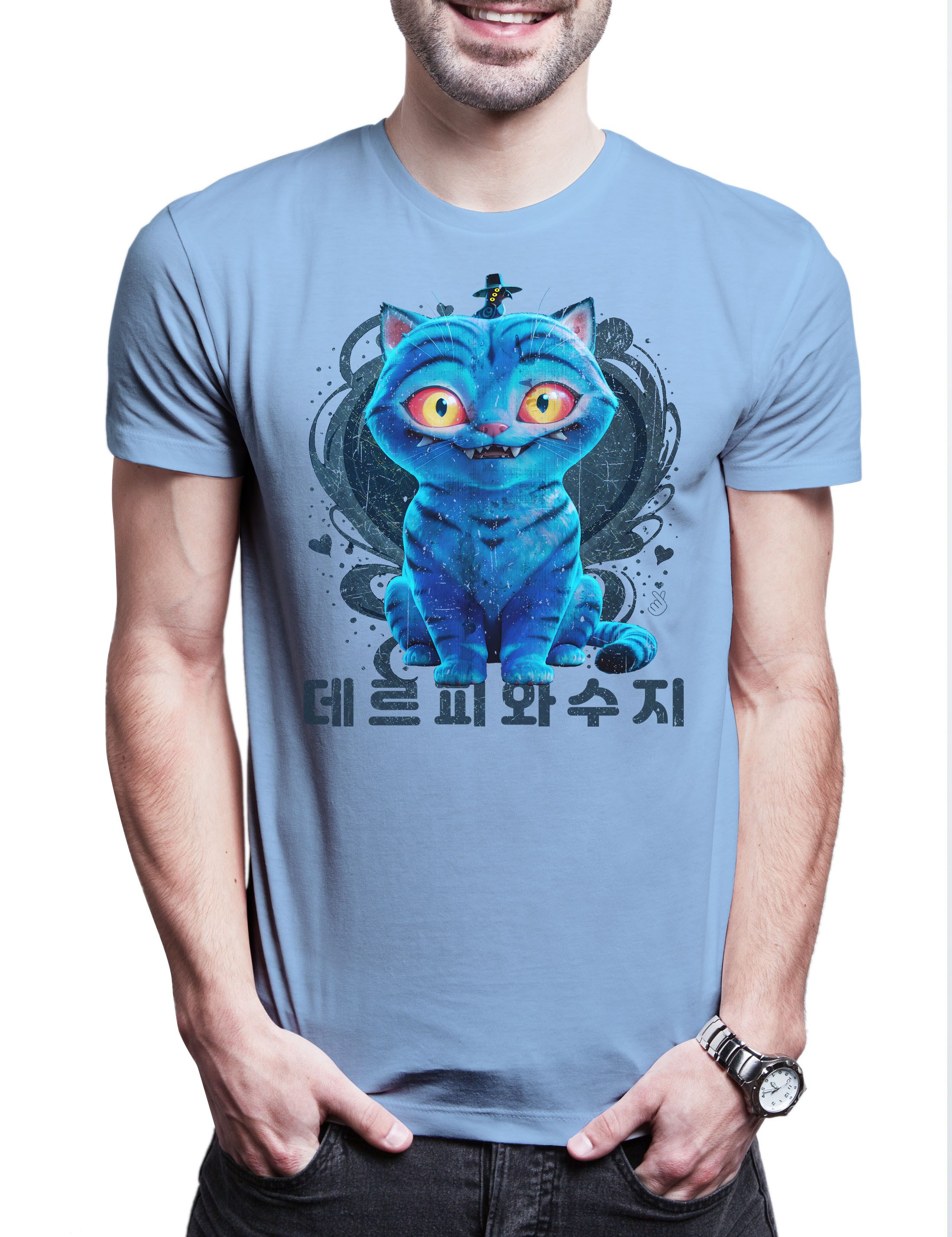 Urban Backwoods Print-Shirt Cute Anime Hunter Cat Herren T-Shirt Hunters KP günstig online kaufen