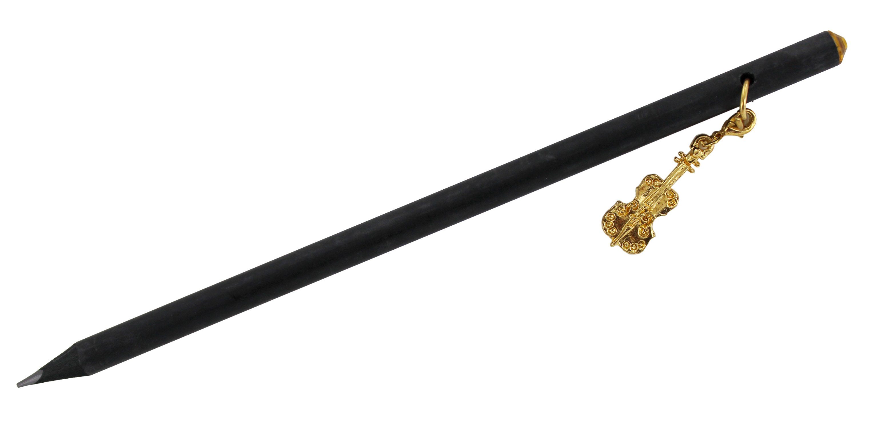 mugesh Bleistift Bleistift schwarz mit goldenem Charm-Anhänger, für Musiker