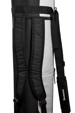 BRUBAKER Skitasche Carver Pro XP Ski Tasche - Schwarz Silber (Skibag für Skier und Skistöcke, 1-tlg., reißfest und schnittfest), gepolsterter Skisack mit Zipperverschluss und Rucksacksystem