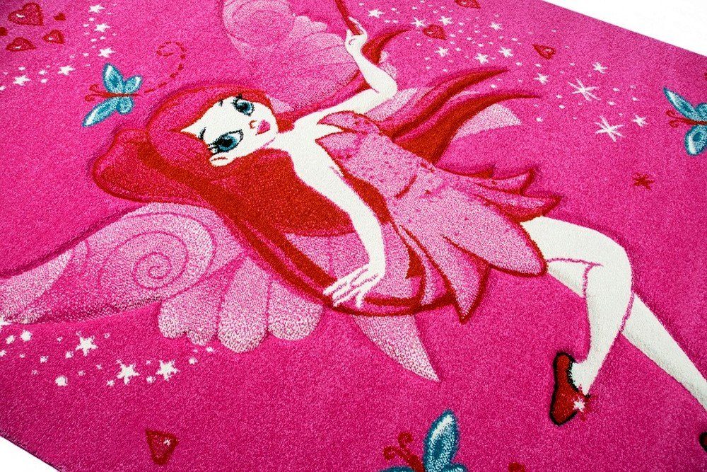 Carpetia Kinderteppich Kinderteppich Kinderzimmer Mädchen Zauberfee Tinkerbell Pink, rund, Höhe: 13 mm