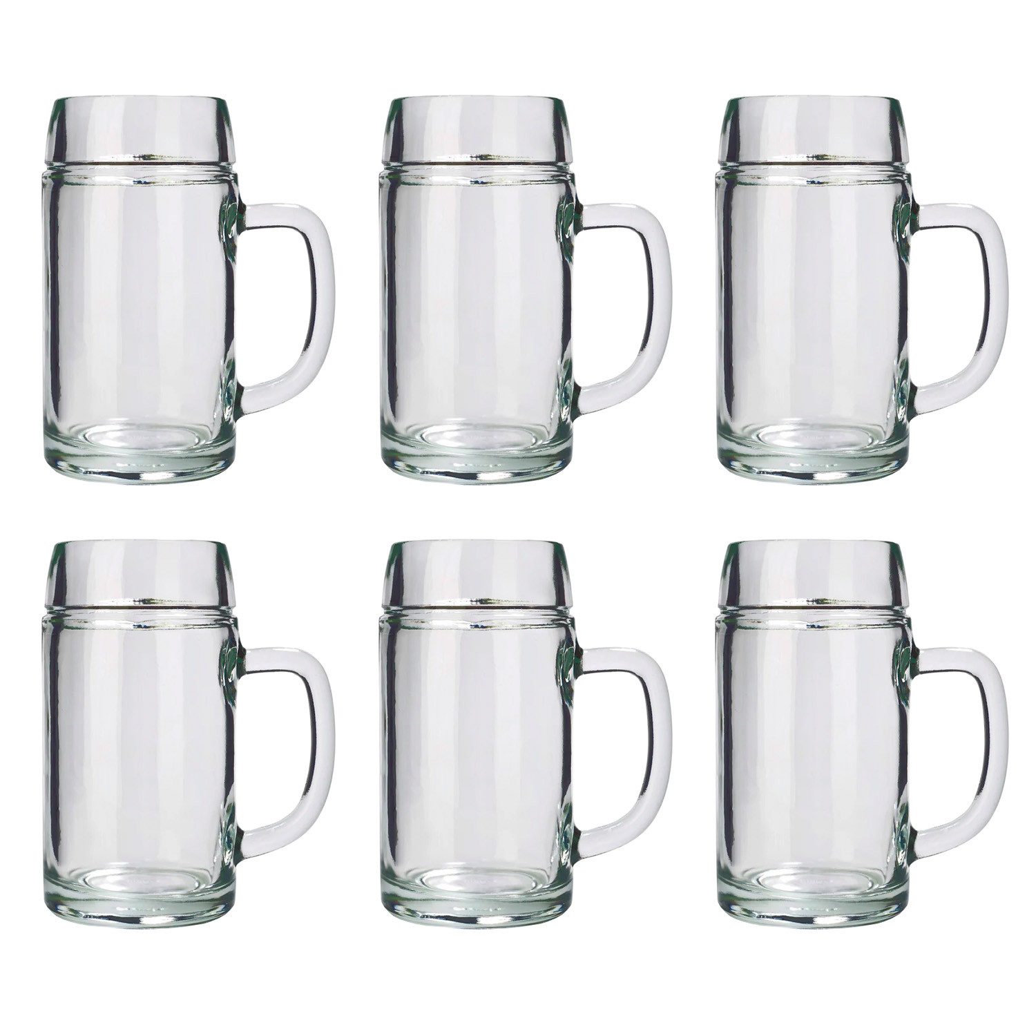 ich-zapfe Bierglas Bierglas, Bierkrug, Maßkrug, Bierseidel 6er Set Пивные бокалы, Styria -, 1 Liter