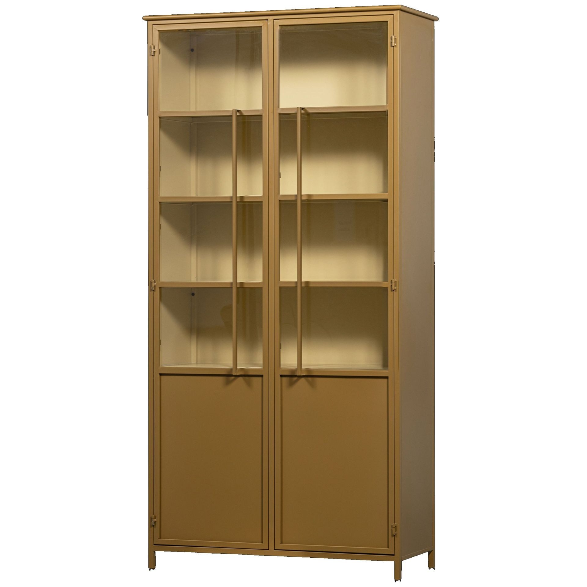 WOOOD Standvitrine Vitrine Metallschrank Exhibit XL 2-türig Industrial Metall Glas