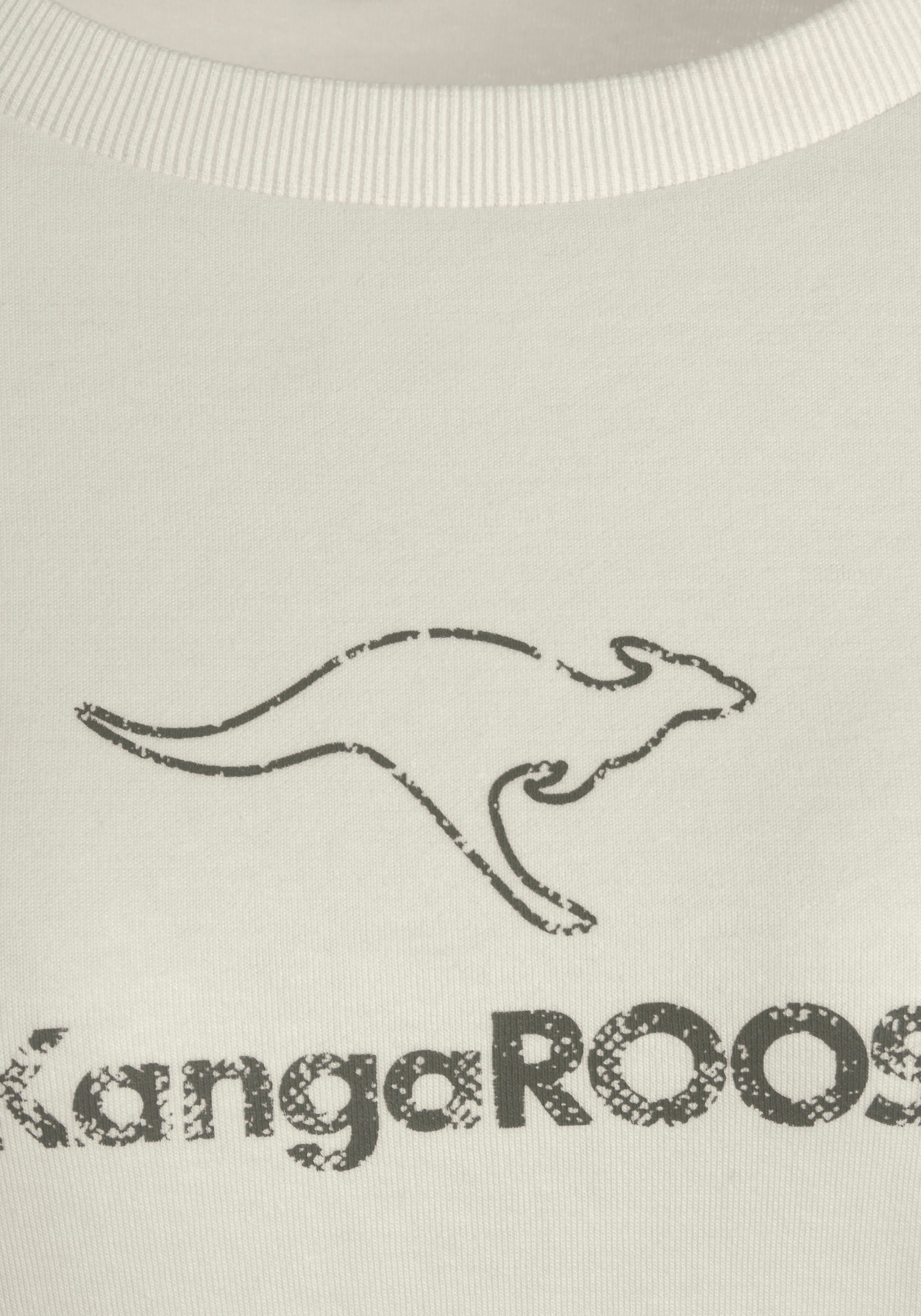 KangaROOS Sweatshirt mit Kontrastfarbenem Logodruck, weiß Loungeanzug
