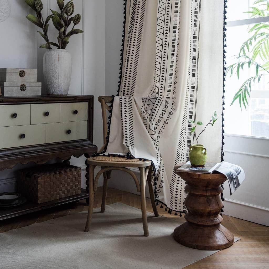 Coonoor Verdunkelungsvorhang Boho Vorhänge Vintage Landhausstil günstig online kaufen