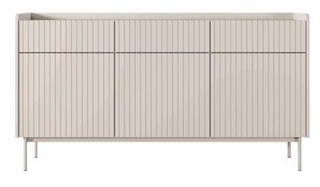 Furnix Kommode Niklaus 153 Highboard mit Türen und drei Schubladen elegant Beige, 6 geschlossene Fächer, 3 Türen