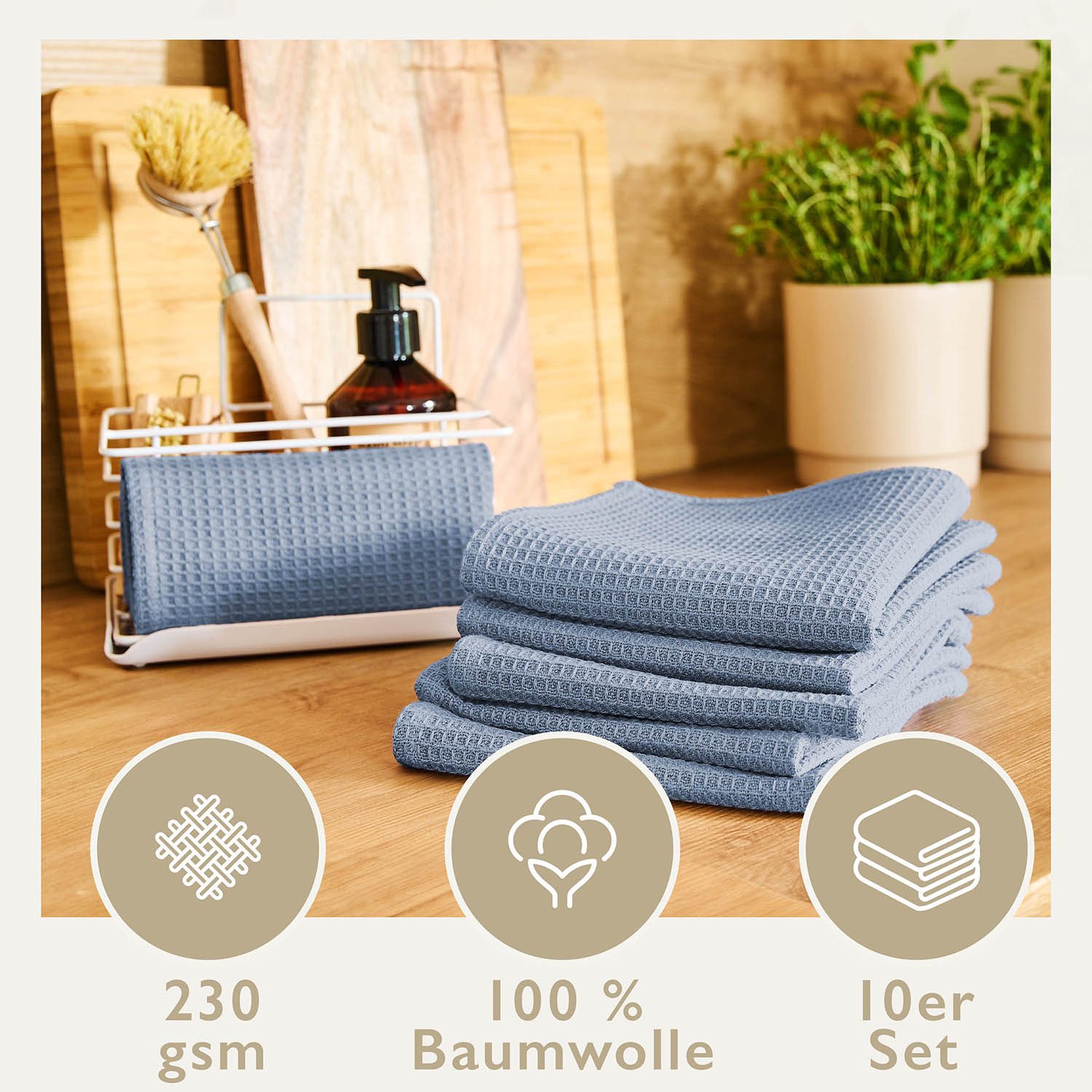 Blumtal Geschirrtuch Set 50x70 oder 30x30 cm, 100% Baumwolle, (10-tlg), Sau günstig online kaufen