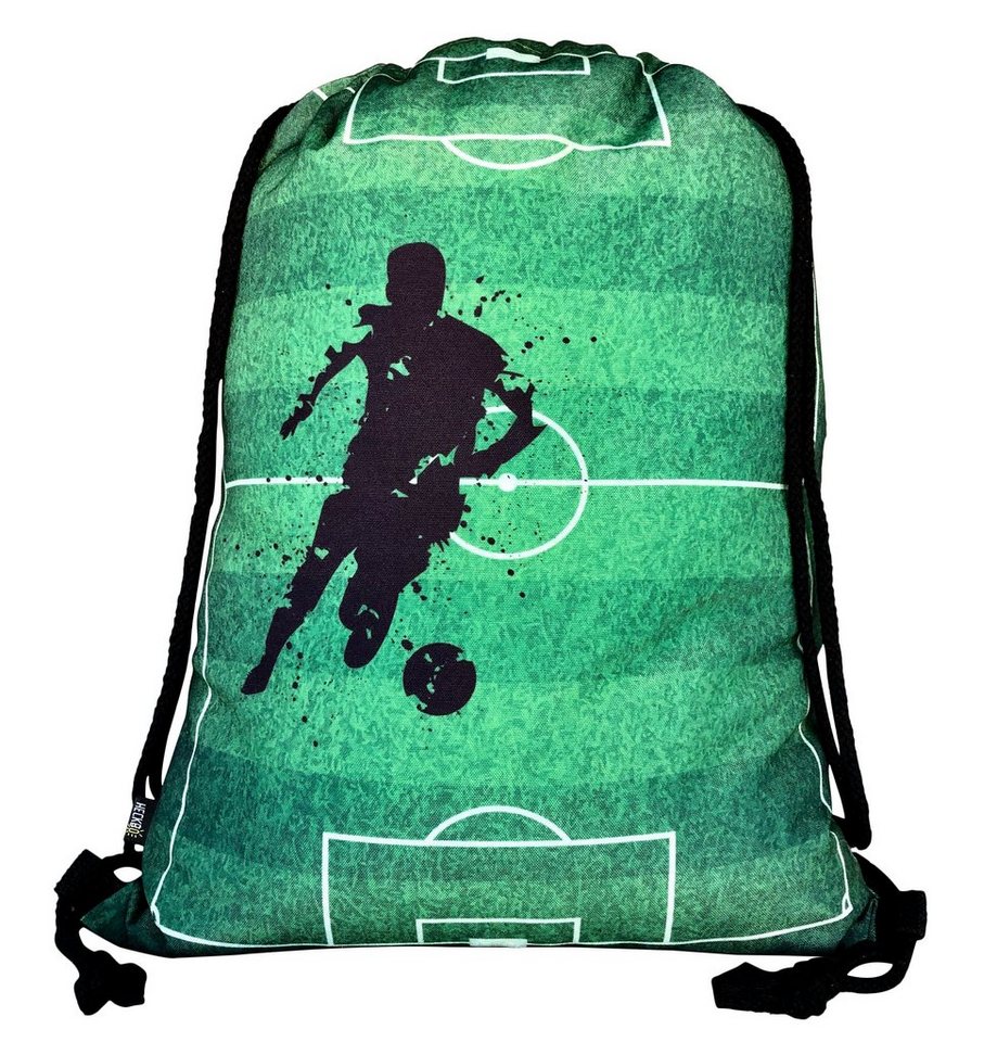 HECKBO Turnbeutel Kinder Jungen Mädchen Turnbeutel - Fussball Soccer Football Motiv - waschmaschinenfest - 40x32cm – für Kindergarten, Schule, Sport - Rucksack, Schuhbeutel, Tasche, Sporttasche, Fussballtasche