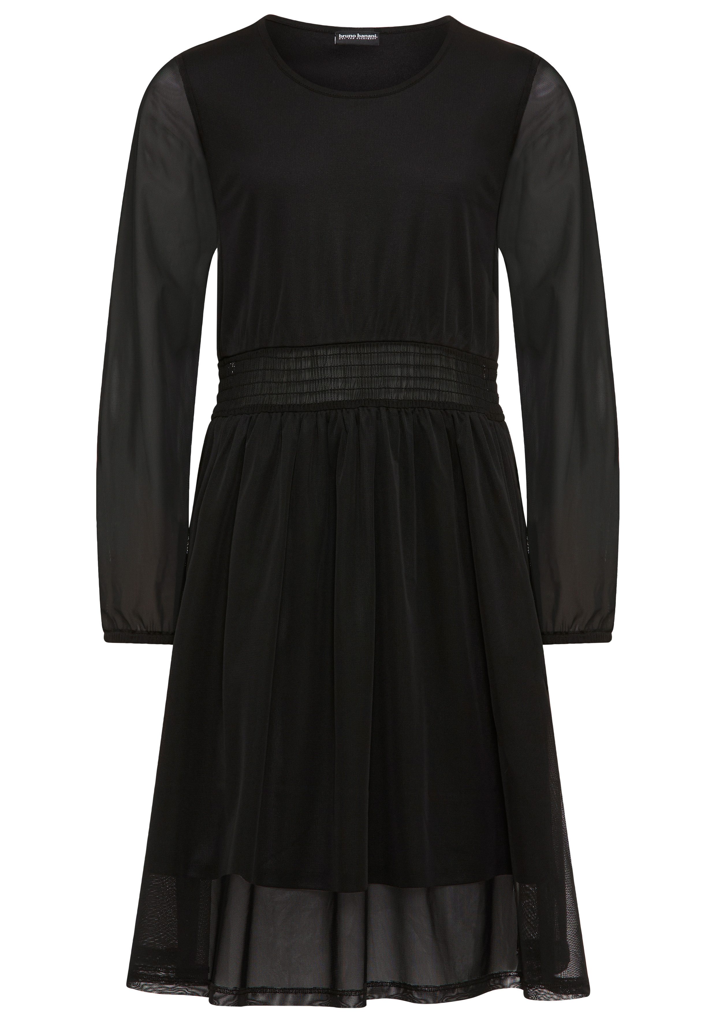 Jerseykleid Meshkleid mit transparenten Ärmeln für festliche Anlässe