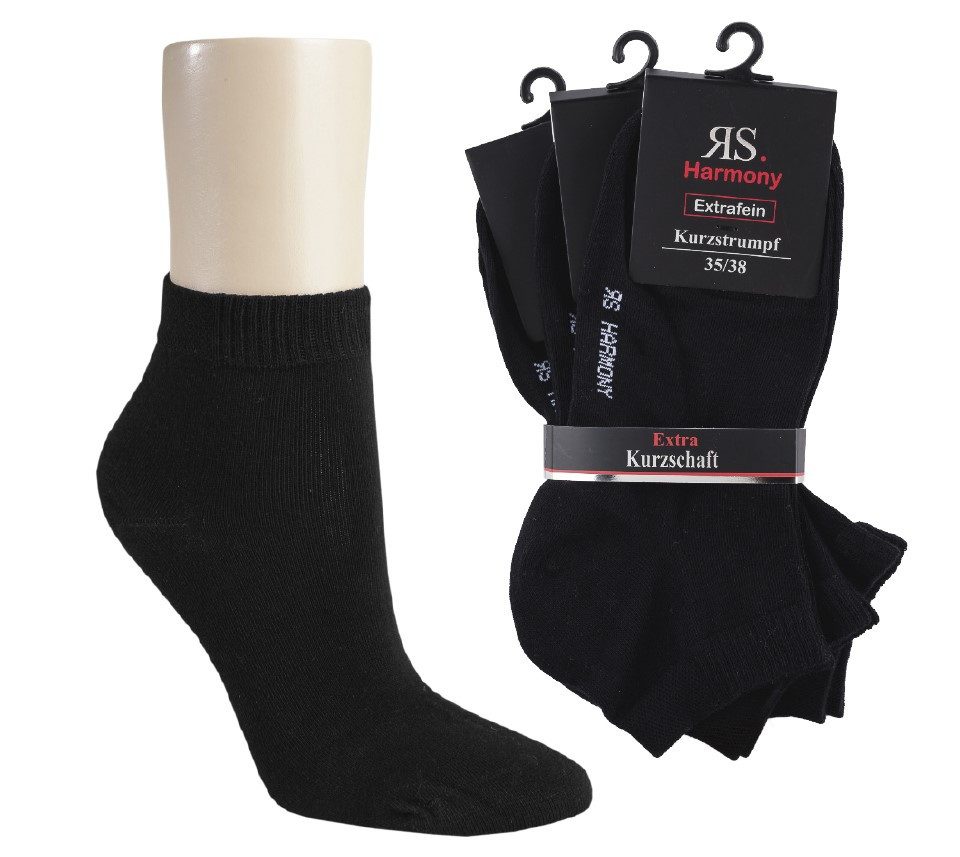 RS Harmony Socken RS. Harmony 15268 KURZSTRUMPF 3er Pack 35-38, 39-42 schwarz